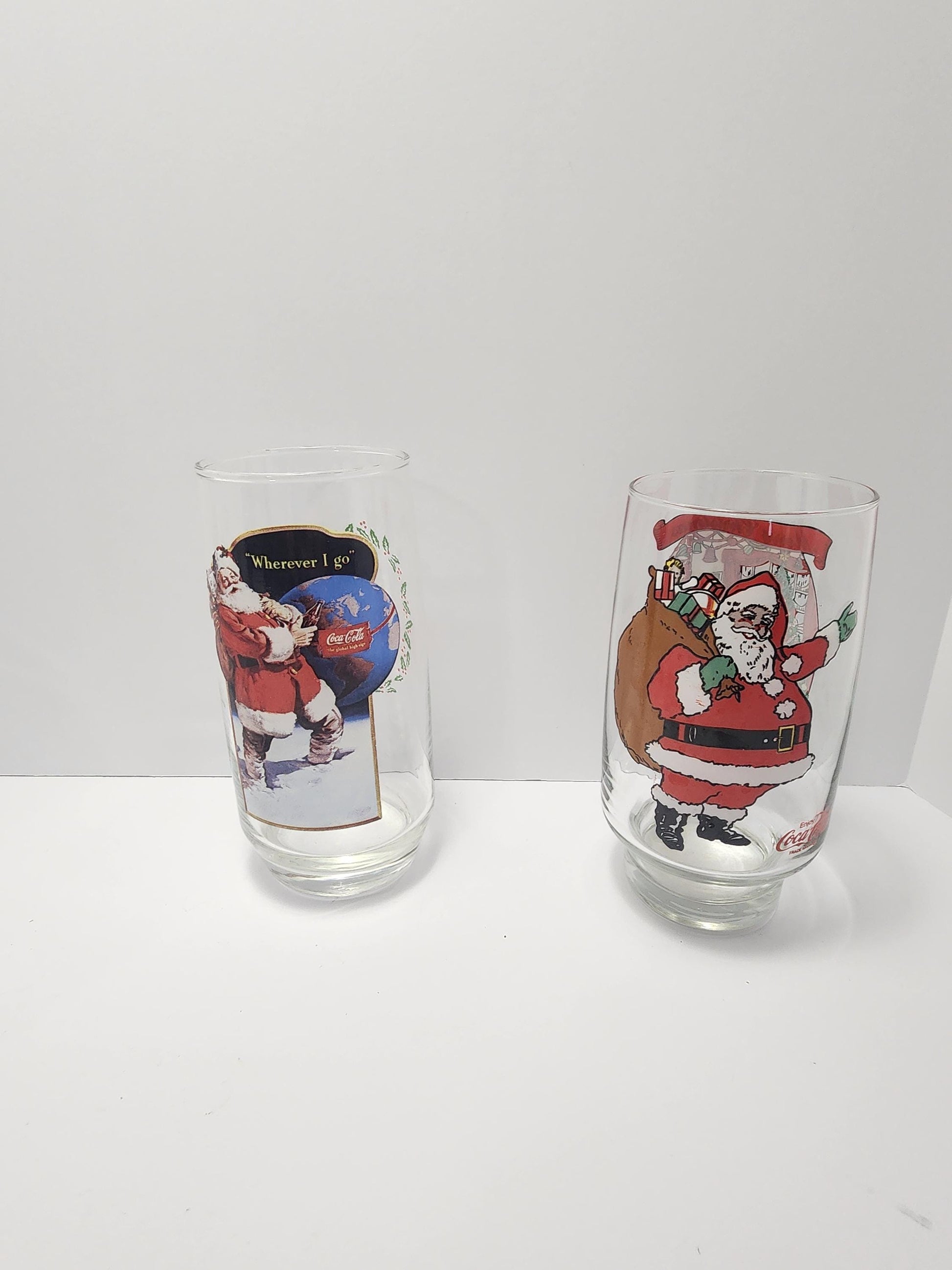 Coca Cola Vintage Christmas Santa Claus Glasses - Coca Cola - Coca Cola Glasses - Santa Claus - Santa Glasses - Christmas - Glasses - Drinks