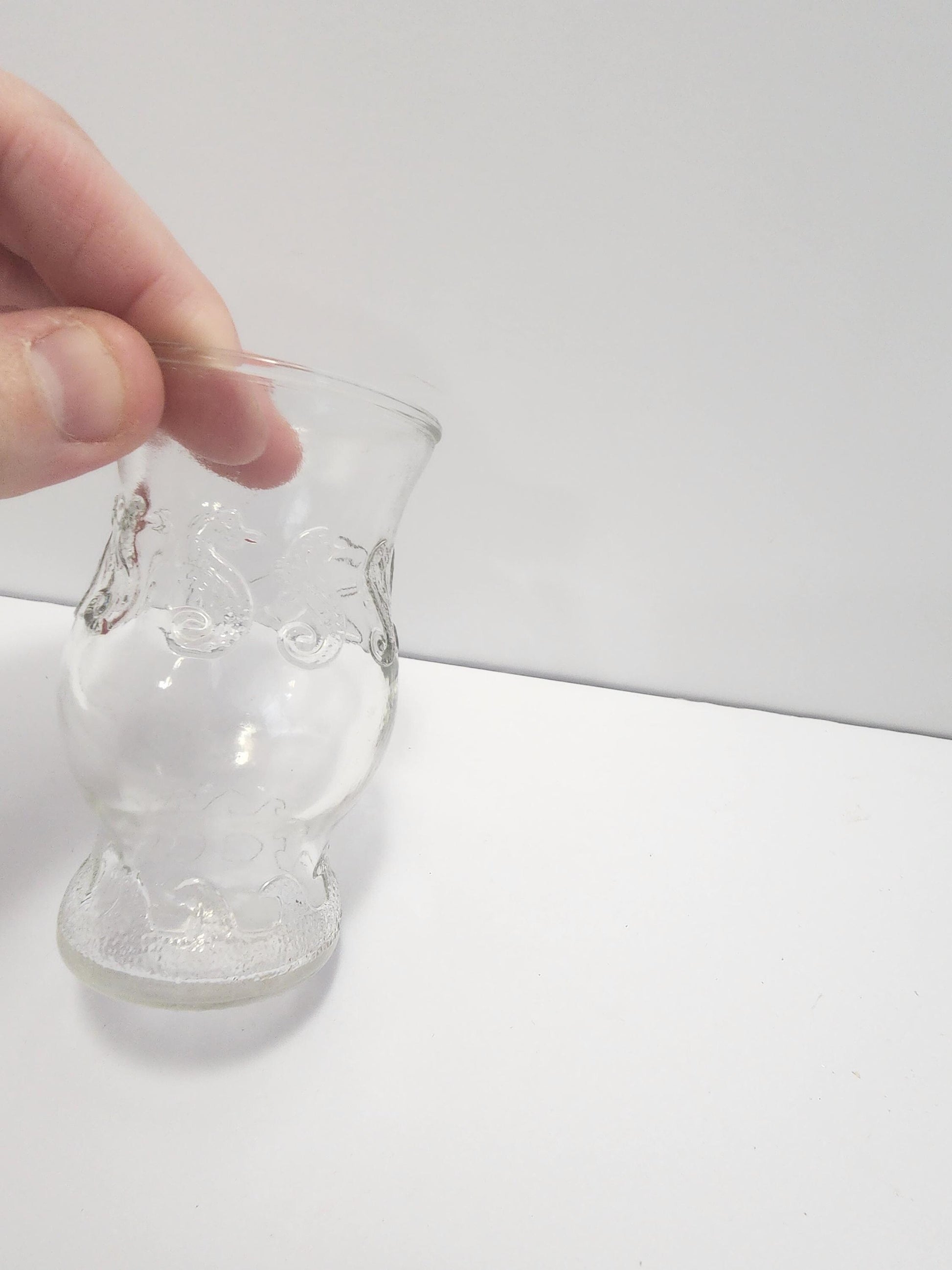 1980s Vintage Seahorse Juice Glass - Glass - Glasses - Vintage Glass - Seahorse - Sea Horse - Sea Horse Glasses - Juice - Juice Glass