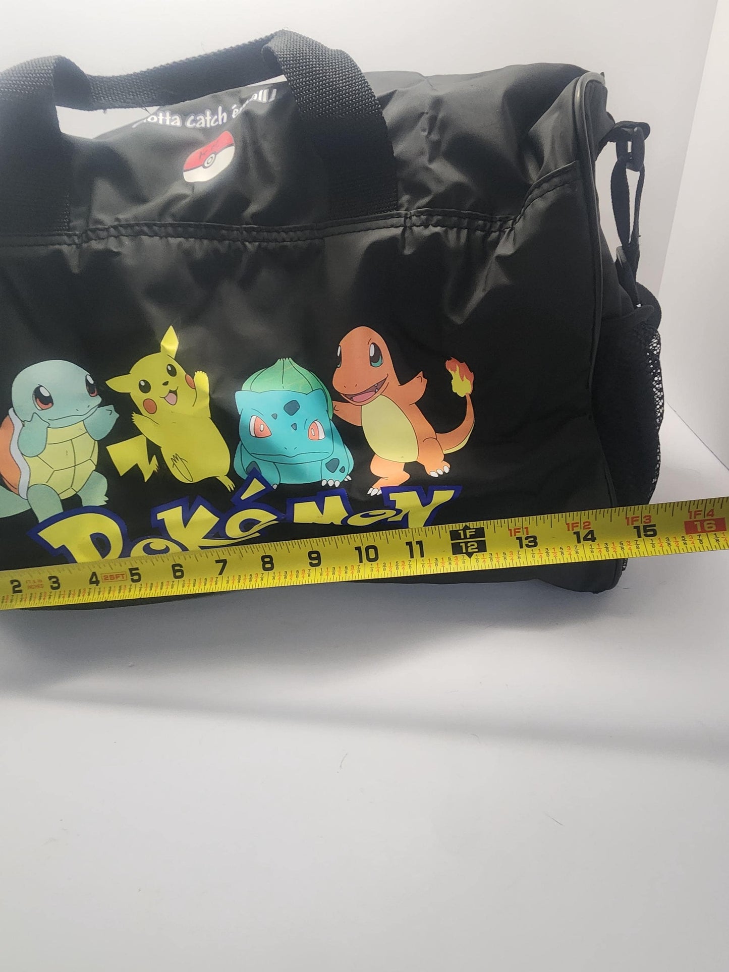 Pokemon Vintage 1999 Travel Duffle Bag - Starter Pokemon - Duffel Bag - Trading Cards - Pokemon - Pikachu - Bulbasaur - Charmander - Squirtl