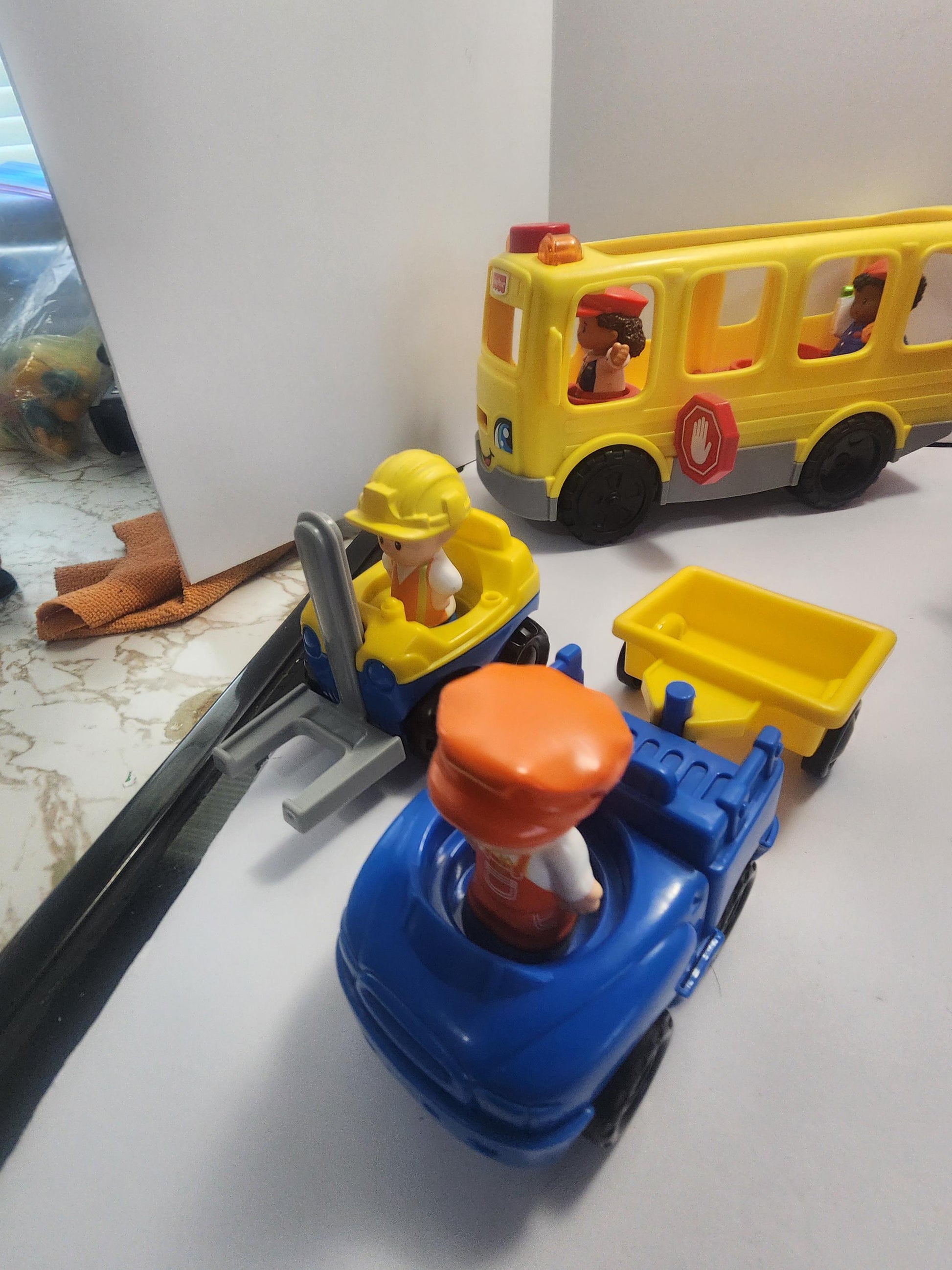 Fisher Price Vintage Little People Vehicles & Playsets - Pretend Play - School Bus - Little People - Fisher Price - Firetruck - Construction