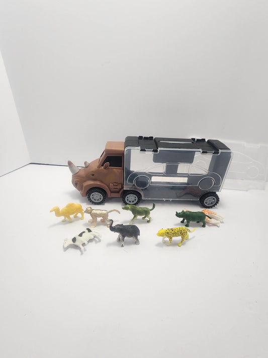 Cocobaby Coop Rhino Truck Animal Transport Playset - Animals - Pretend Play - Playset - Semi - Hauler - Toy Trucks - Safari Animals - Toy Ca