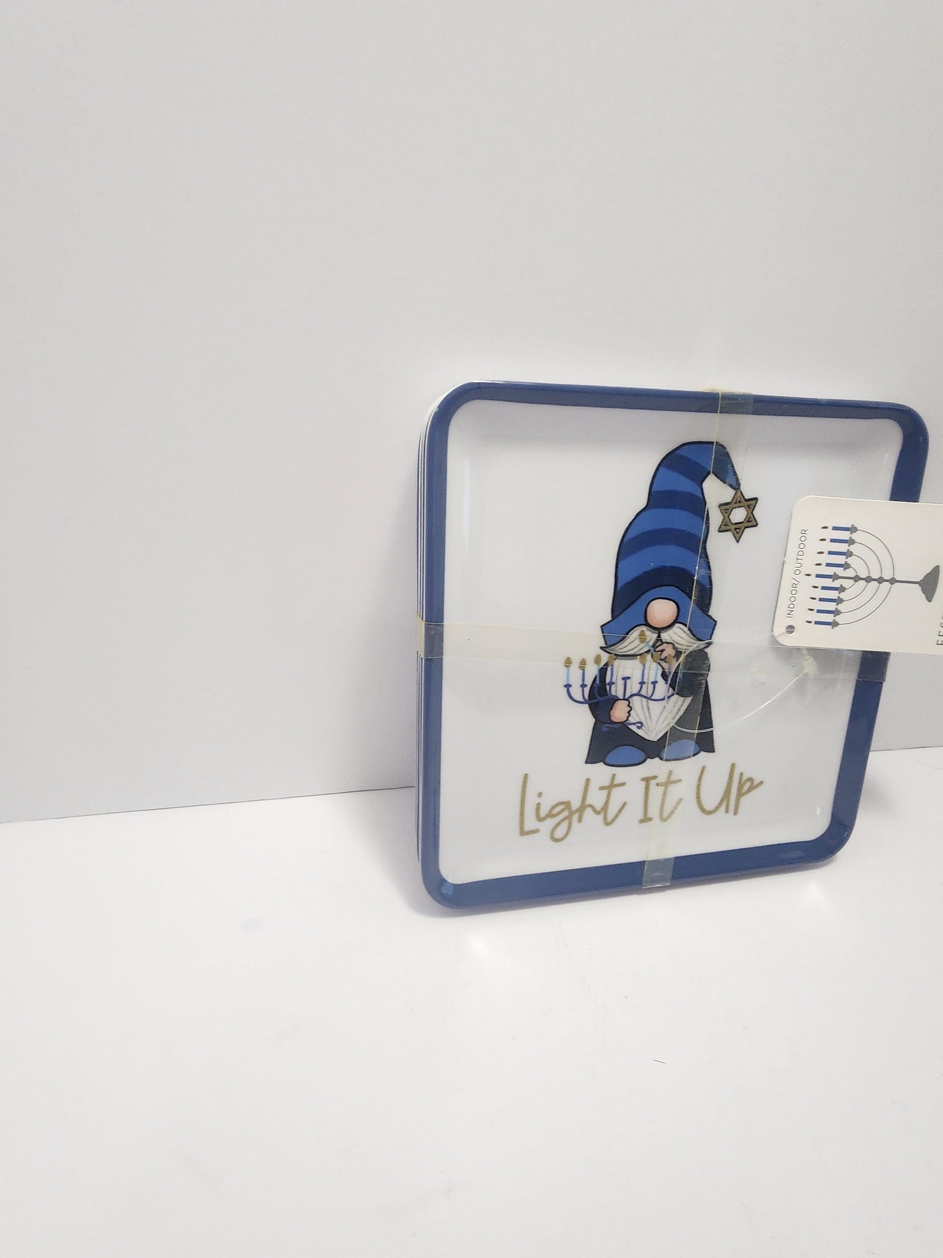 Hanukkah Gnomes Kitchen Plates SET Of 4 - Gnomes - Hanukkah - Hanukkah Gnomes - Kitchen - Kitchen Decor - Kitchen Set -Gnomes Decor - Plates
