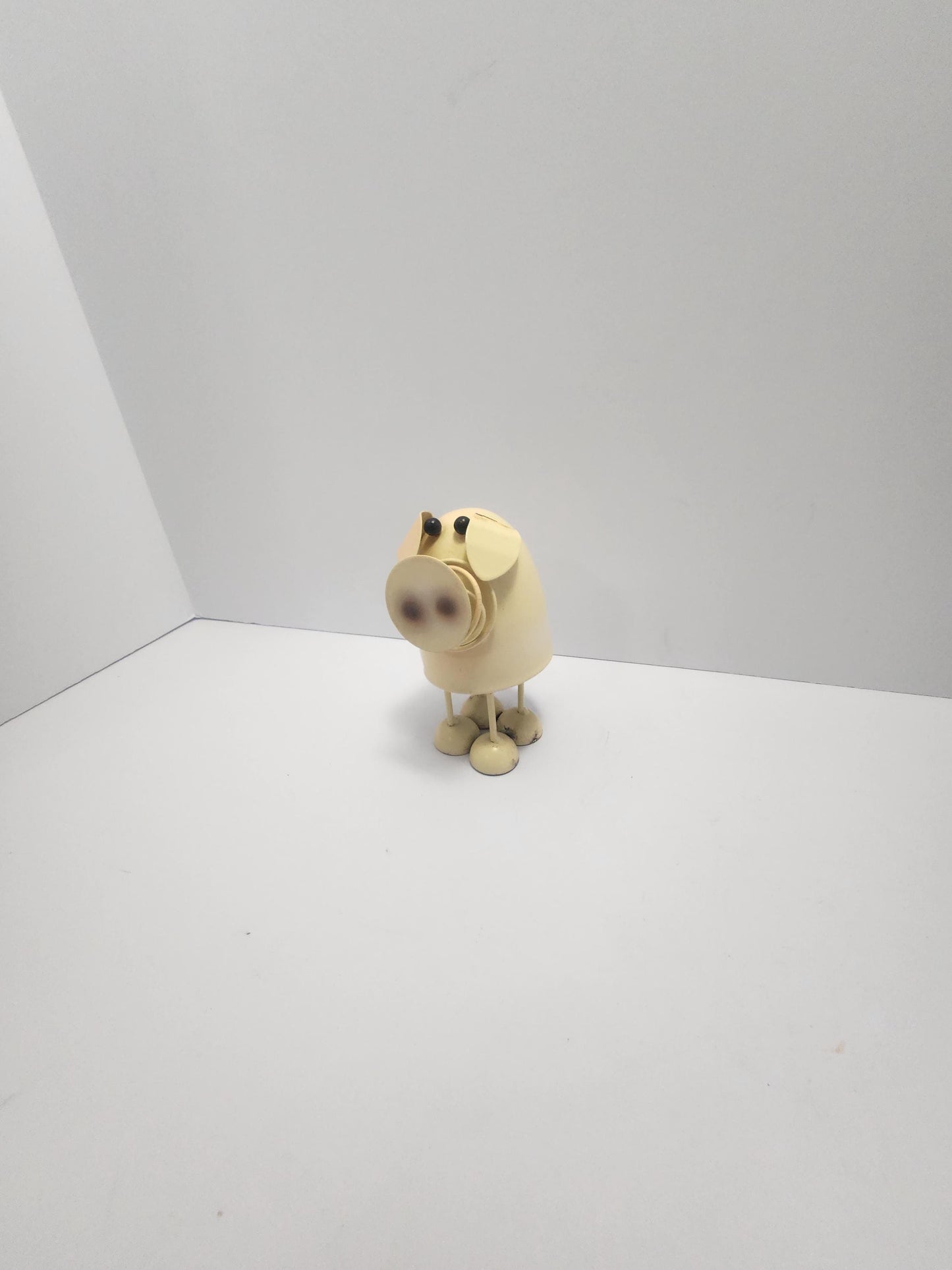 Unique Bobble Metal Pig With Cute Tail - Farm Animals - Pigs - Pig Figures - Knick Knacks - Farming - Farm Decor - Hogs