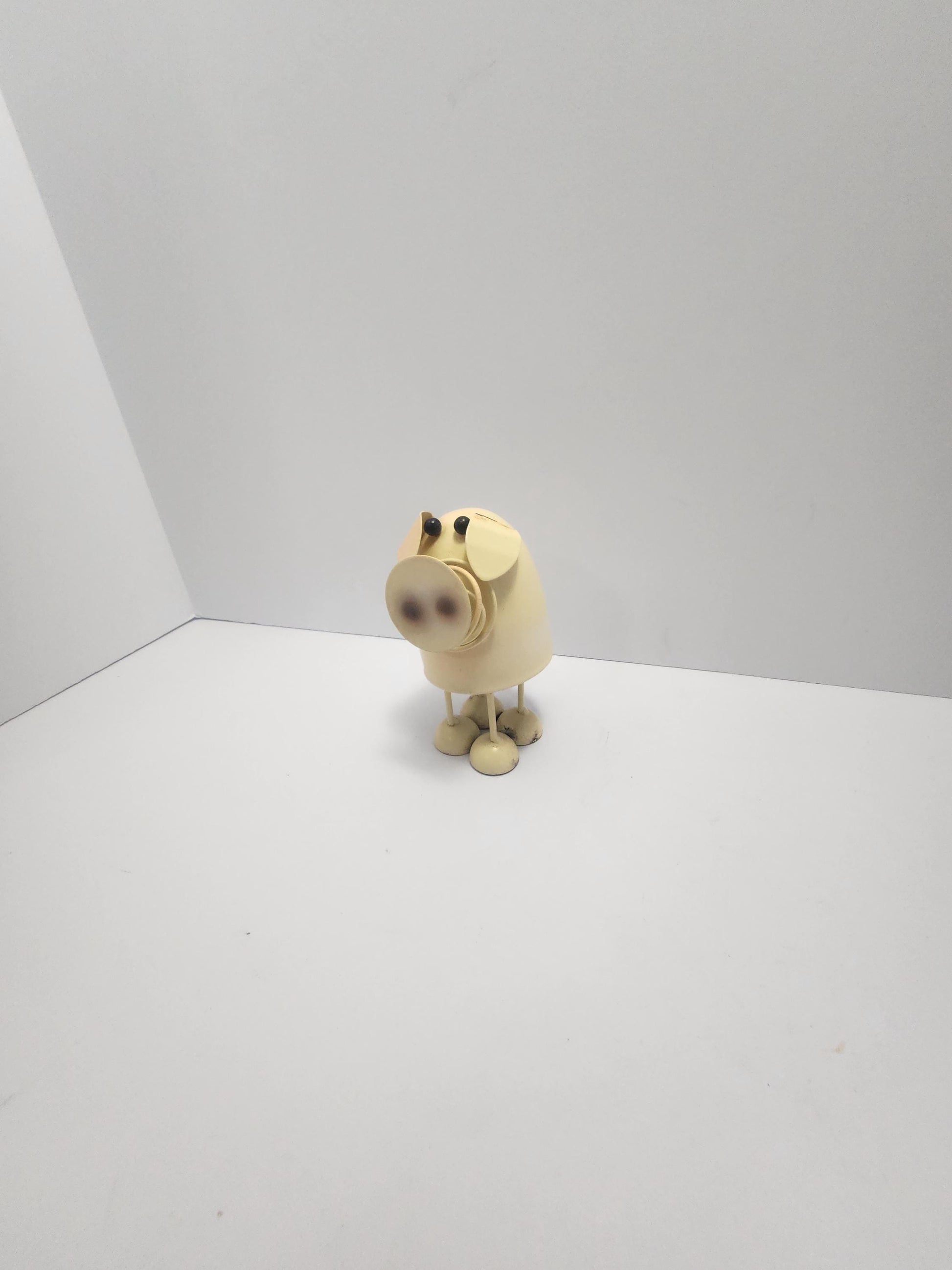 Unique Bobble Metal Pig With Cute Tail - Farm Animals - Pigs - Pig Figures - Knick Knacks - Farming - Farm Decor - Hogs