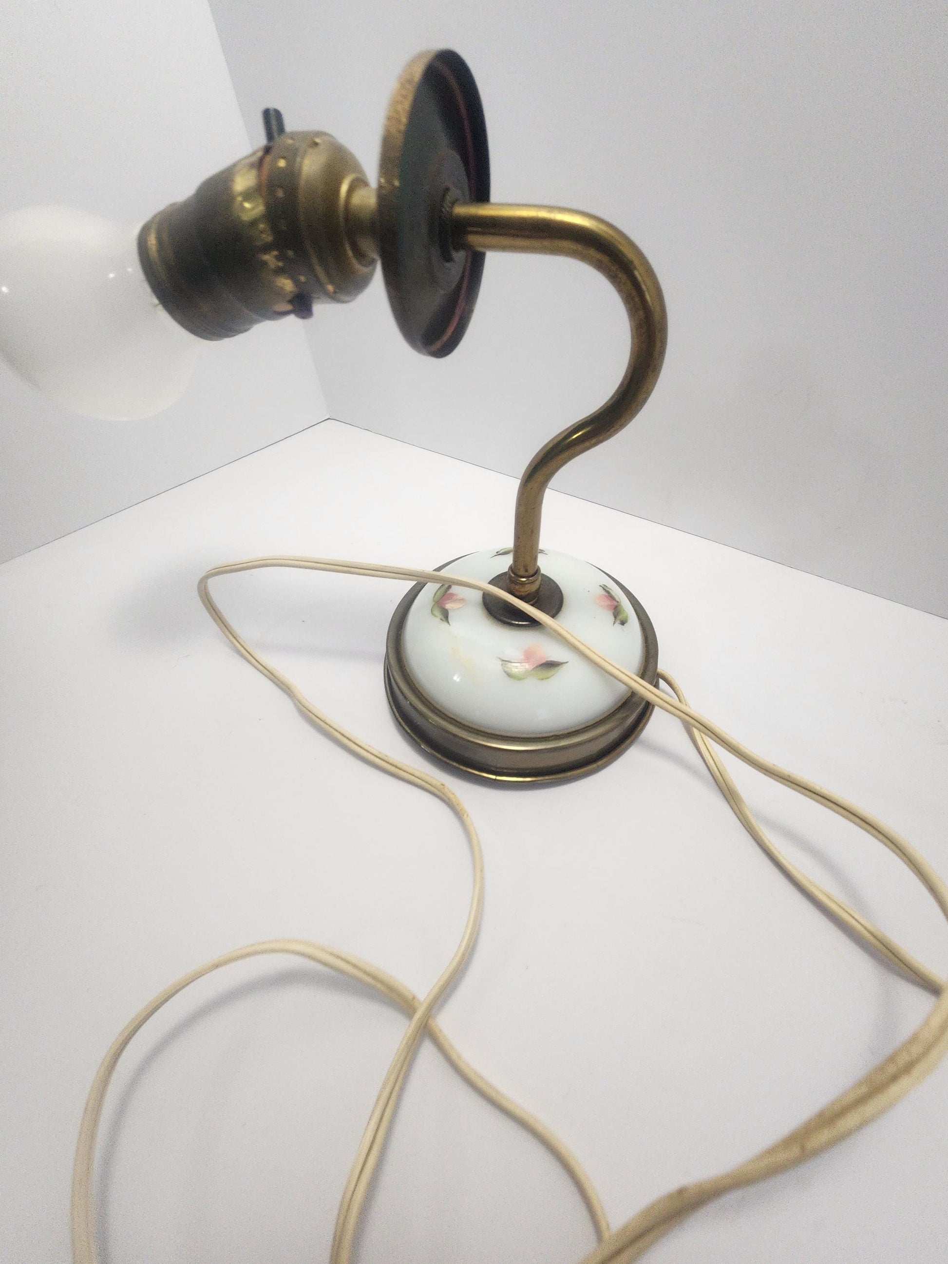 Rare Antique 1970s Industrial Brass Lamp Light Wall Hanging Possible - Industrial Lamps - Lamps - Lights - Antiques - Antique Lights - Wall