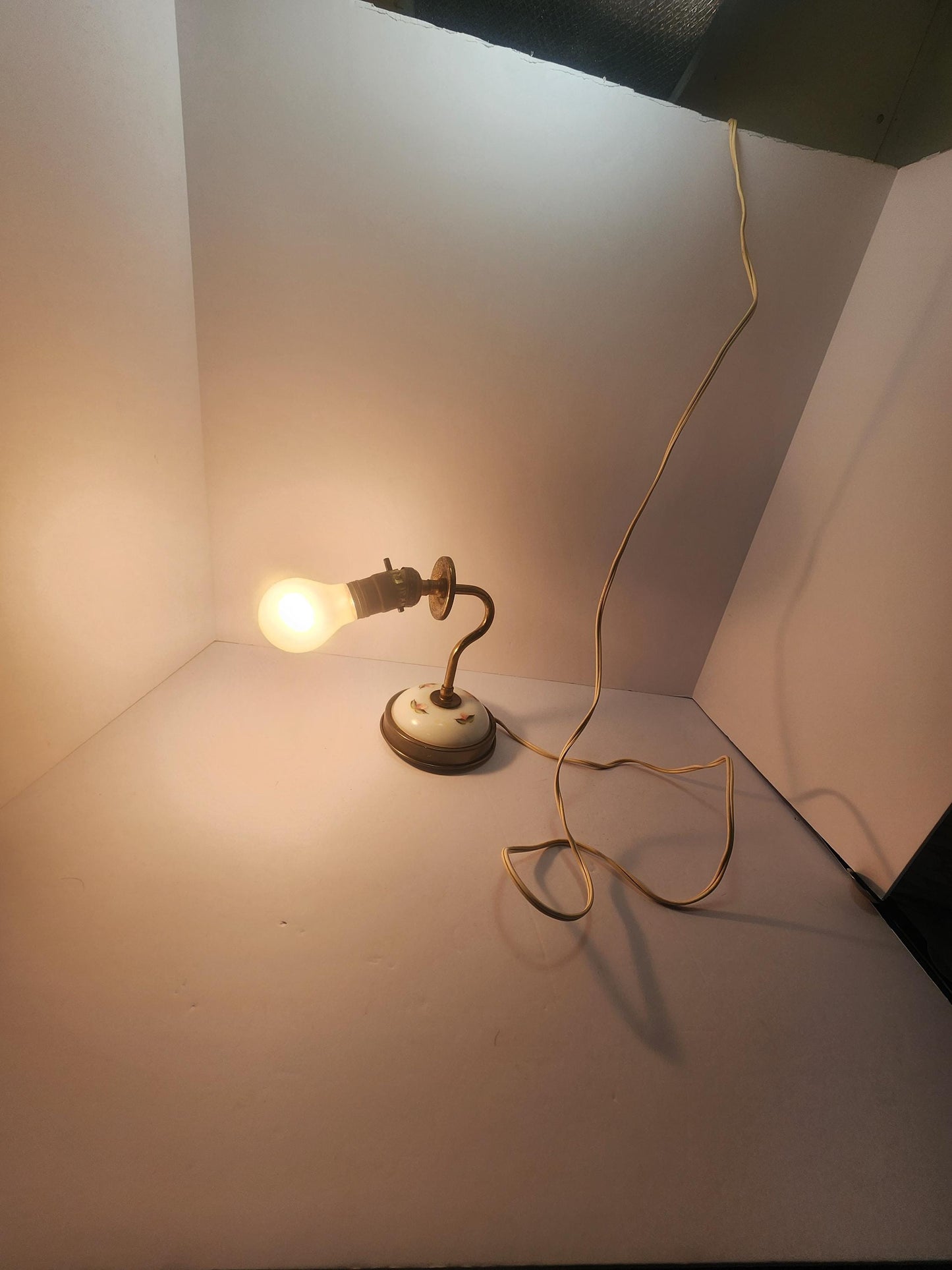 Rare Antique 1970s Industrial Brass Lamp Light Wall Hanging Possible - Industrial Lamps - Lamps - Lights - Antiques - Antique Lights - Wall