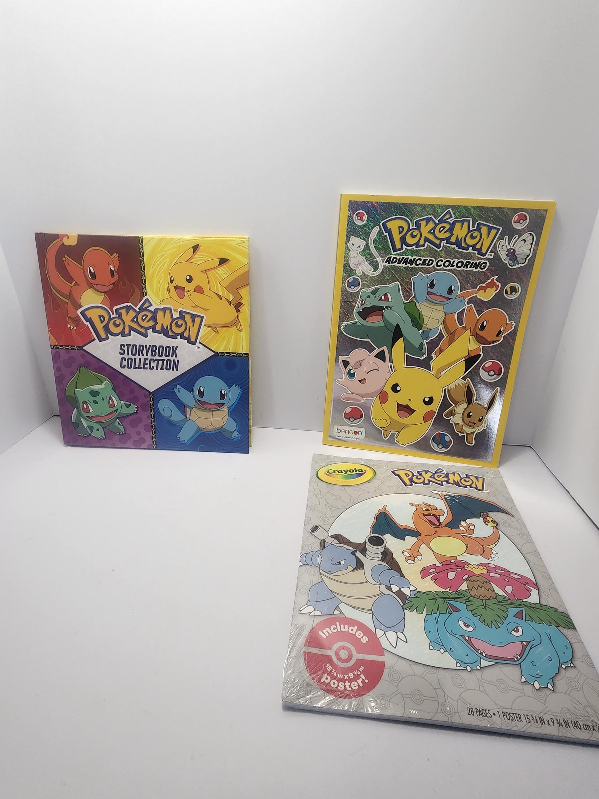 Pokemon LOT Of 3 Coloring Books Story Book and Poster - Posters - Tcg - Pokemon - Pokemon Gifts - Coloring Books - Story Books - Pokemons