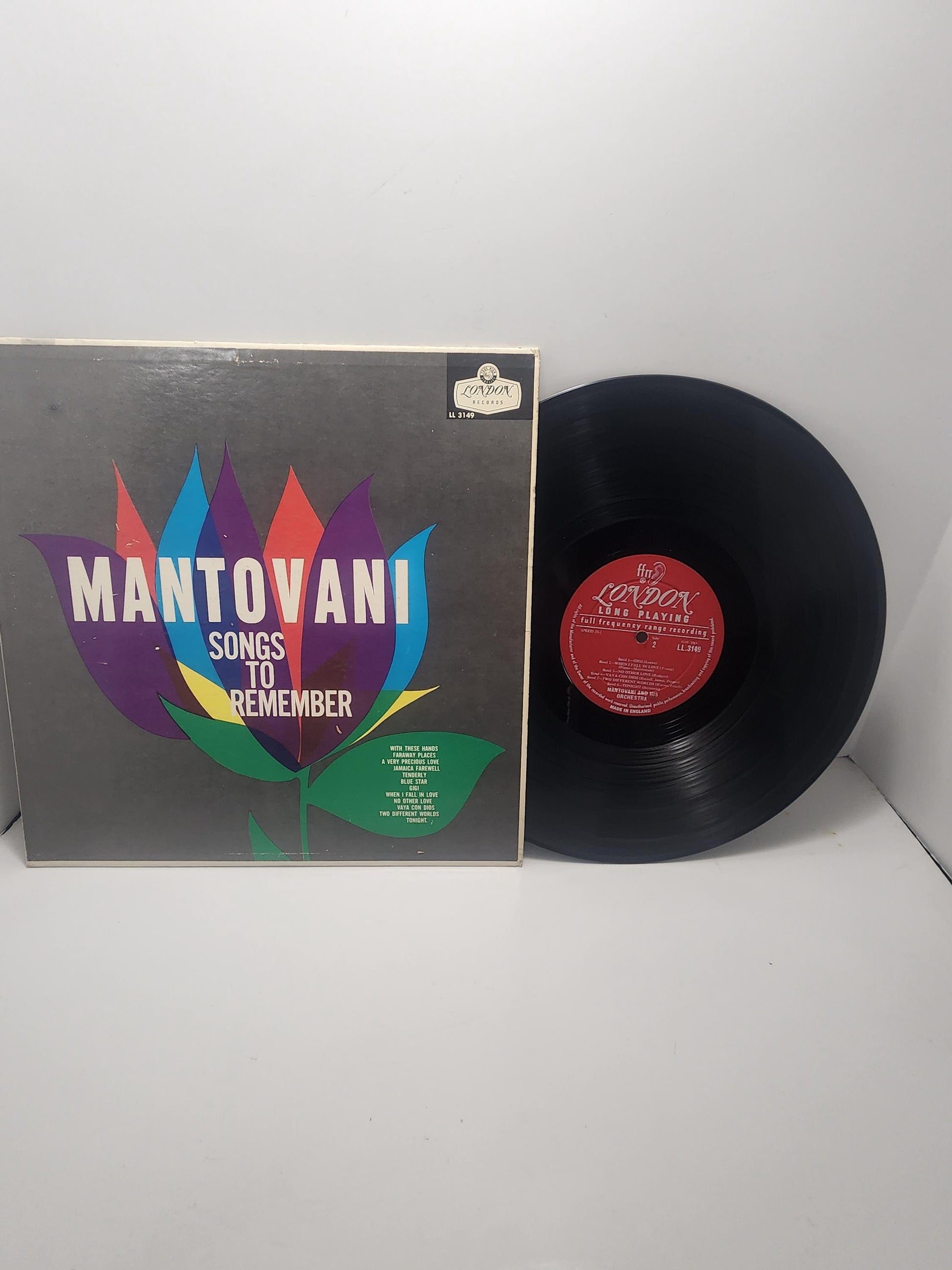 1970s Mantovani Orchestra Songs To Remember Vinyl Record - Records - Vinyl - Vinyl Records - Mantovani - Orchestra - Orchestra Records