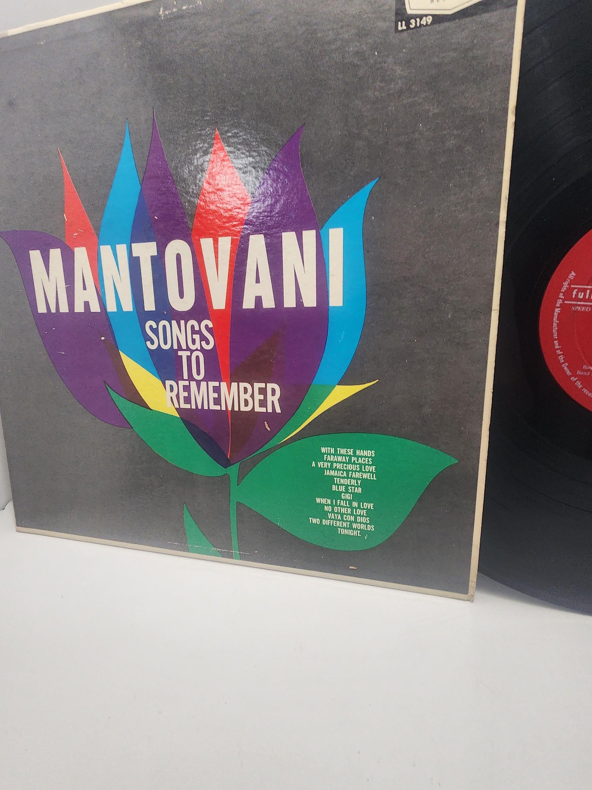 1970s Mantovani Orchestra Songs To Remember Vinyl Record - Records - Vinyl - Vinyl Records - Mantovani - Orchestra - Orchestra Records
