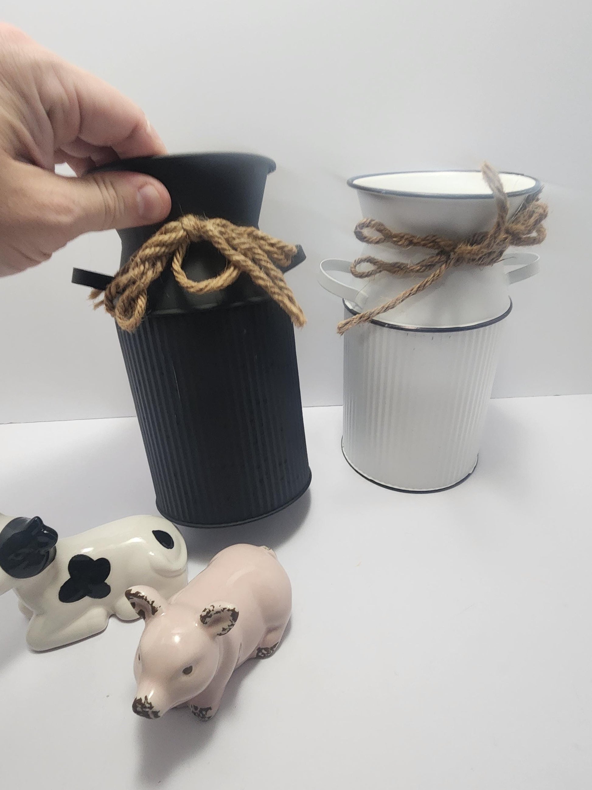 Farm Decor Animals & Milk Jug Vases - Farm - Farm Gifts - Farming - Farm Decor - Cows - Pigs - Milk Jug - Vases - Home Decor - Animals