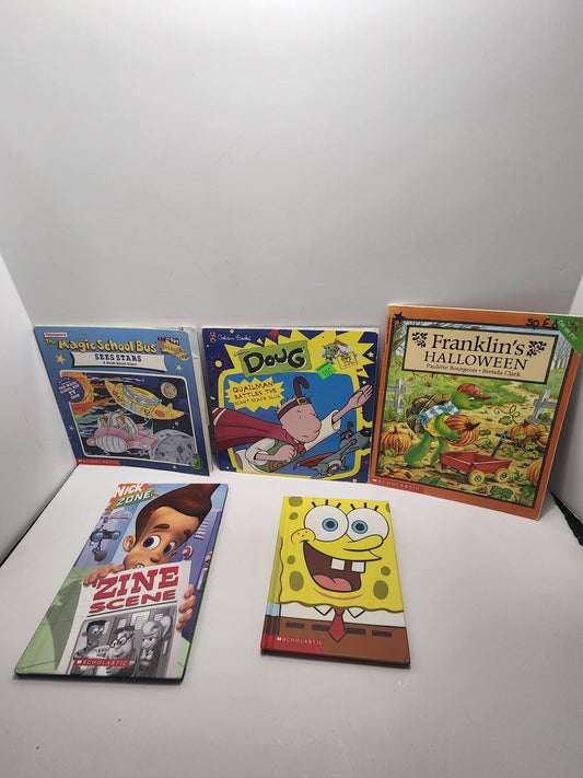 Vintage 1990s 2000s Popular Kids Shows Books - Nickelodeon - Jimmy Neutron - Doug - The Magic School Bus - Franklin - Nick Jr - Children's