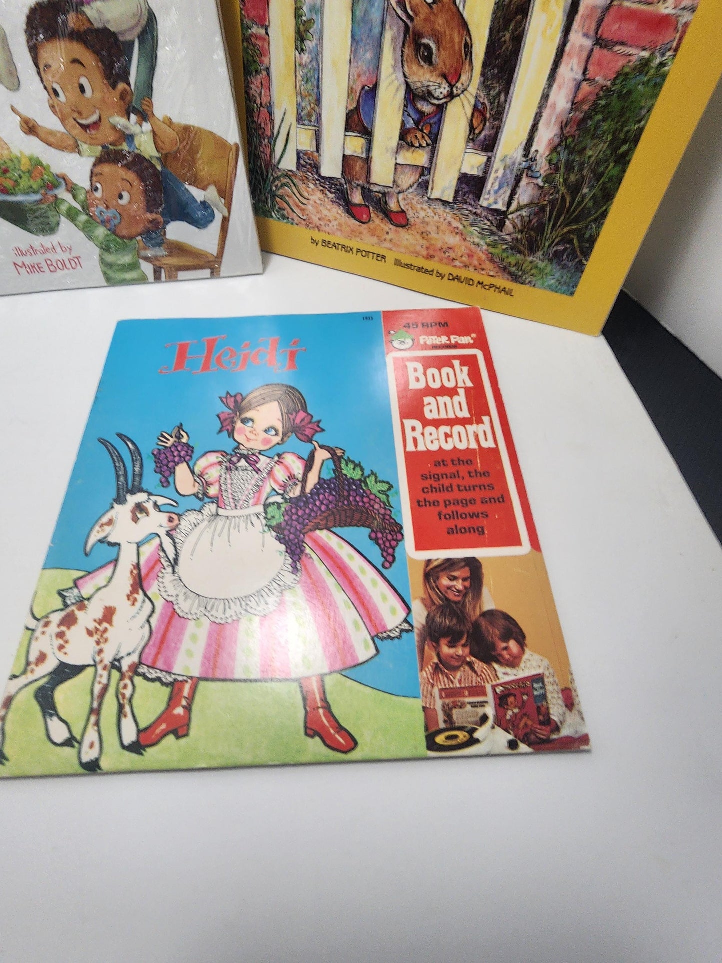 Popular Vintage Children's Books - Books - Children's Books - Peter Rabbit - Just Try One Bite - Vinyl Record Book - Heidi - Where Does The