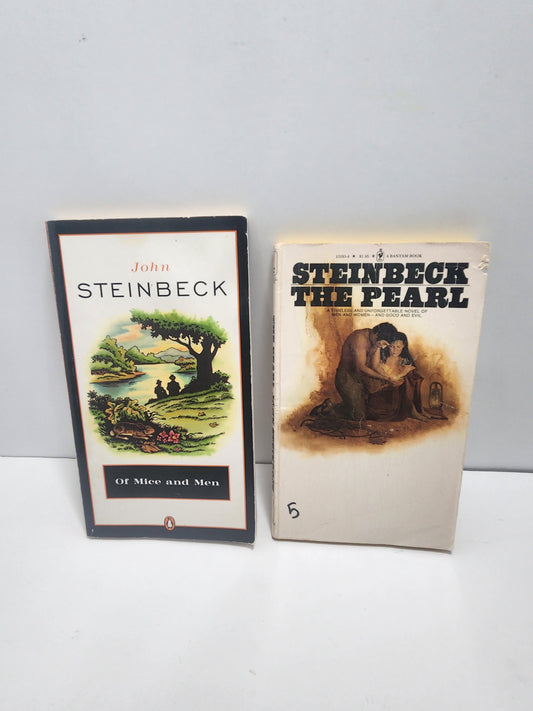 Of Mice And Men & The Pearl Vintage John Steinback Books LOT Of 2 - The Pearl - Of Mice And Men - Literature - John Steinback