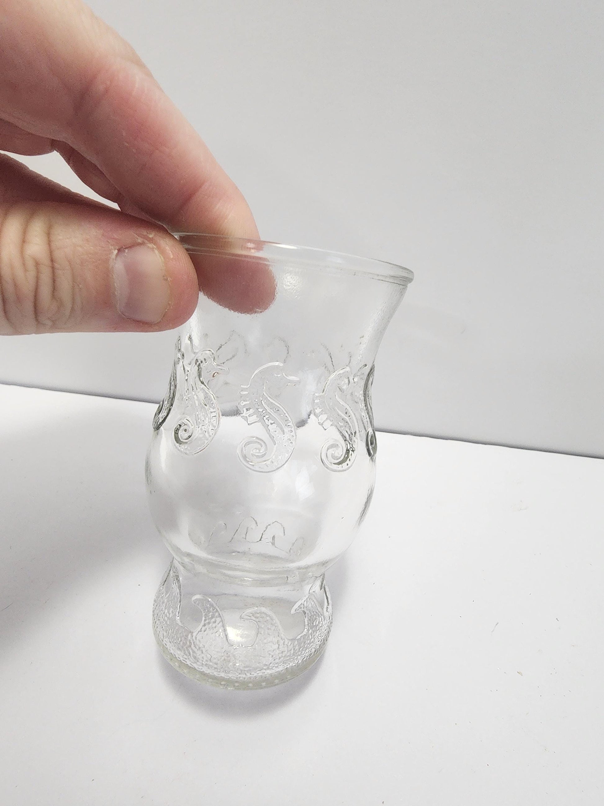 1980s Vintage Seahorse Juice Glass - Glass - Glasses - Vintage Glass - Seahorse - Sea Horse - Sea Horse Glasses - Juice - Juice Glass