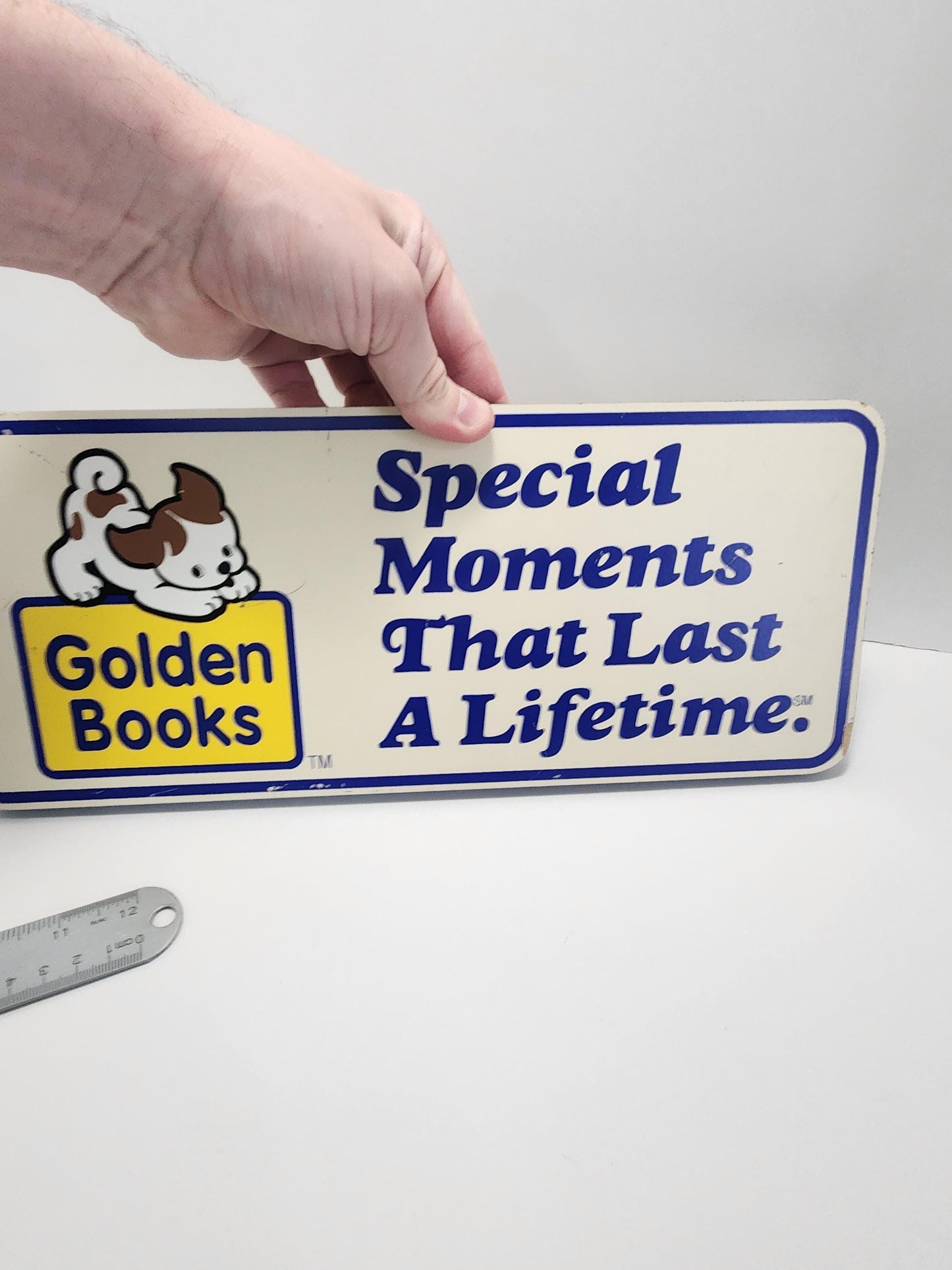 Golden Books Orginal 1980s Vintage Wooden Plaque Sign - Library - Books - Children's Books - Little Golden Books - Golden Books