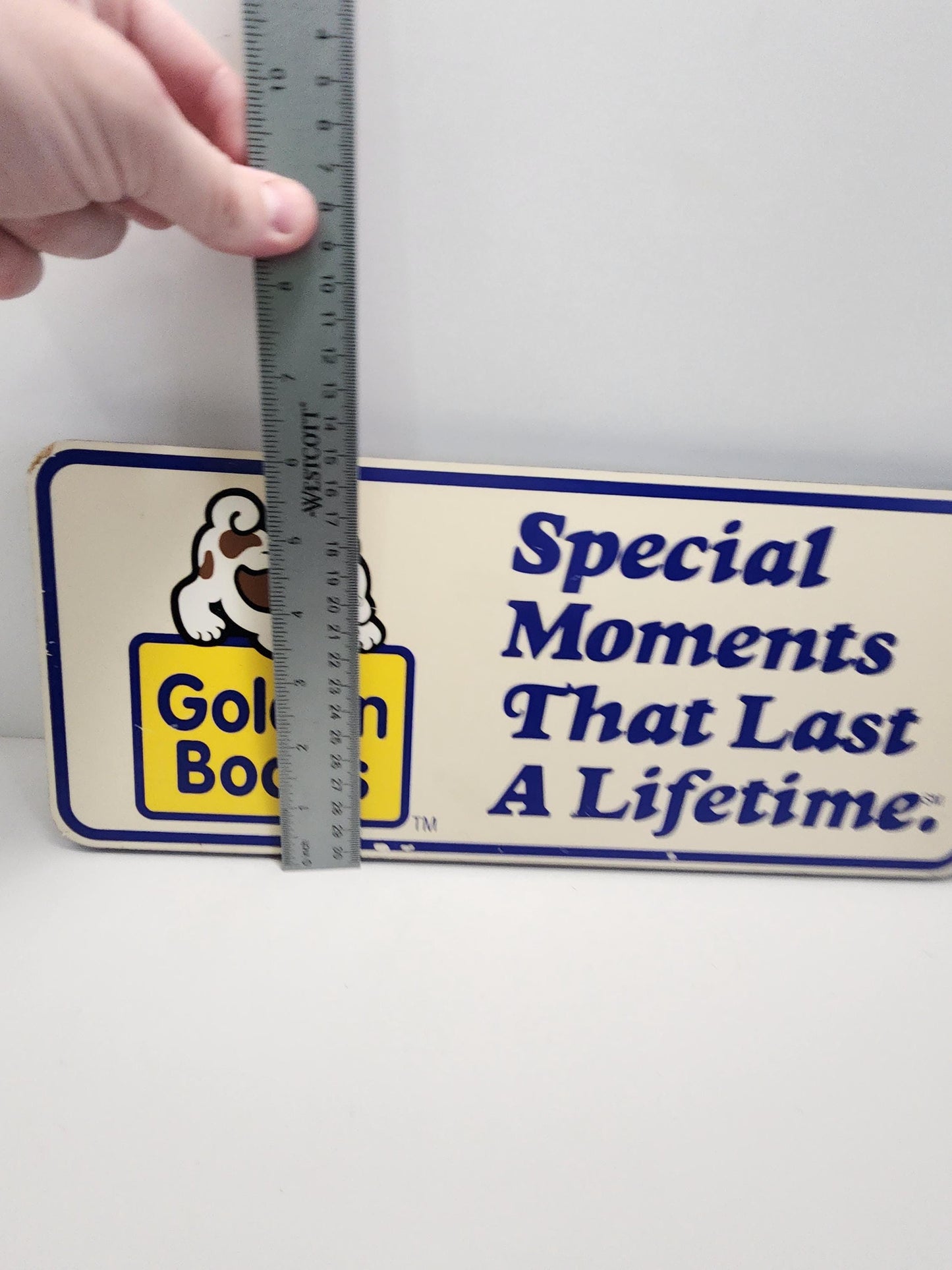 Golden Books Orginal 1980s Vintage Wooden Plaque Sign - Library - Books - Children's Books - Little Golden Books - Golden Books