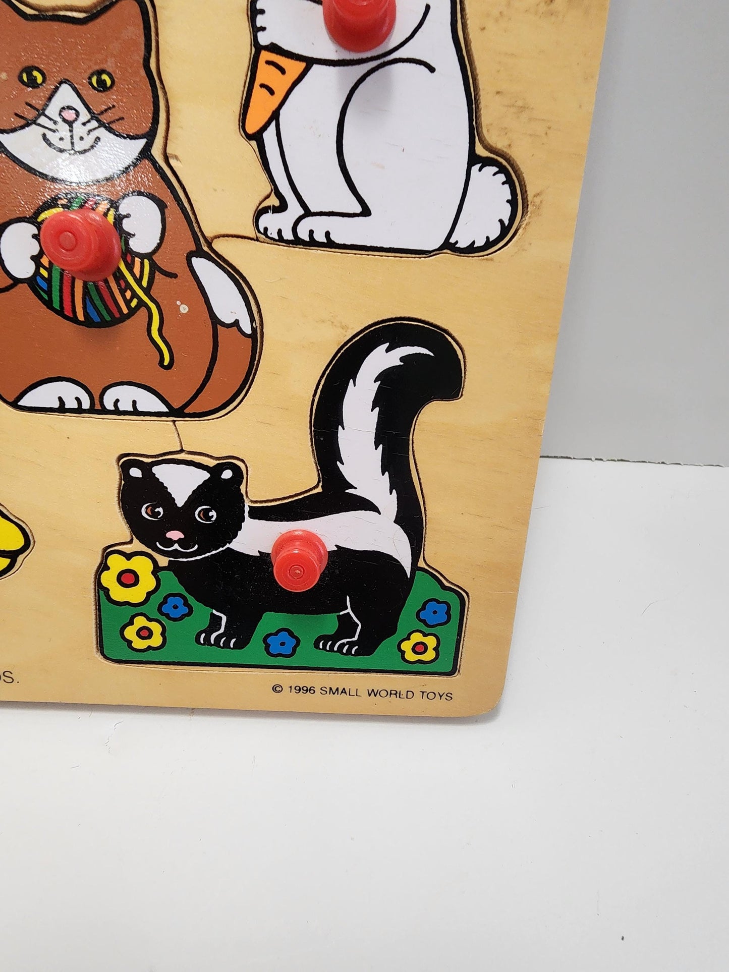 1996 Small World Toys Animal Removable Children's Puzzle - Puzzle - Vintage Toys - Learning Toys - Baby Toys - Small World Toys - Puzzles