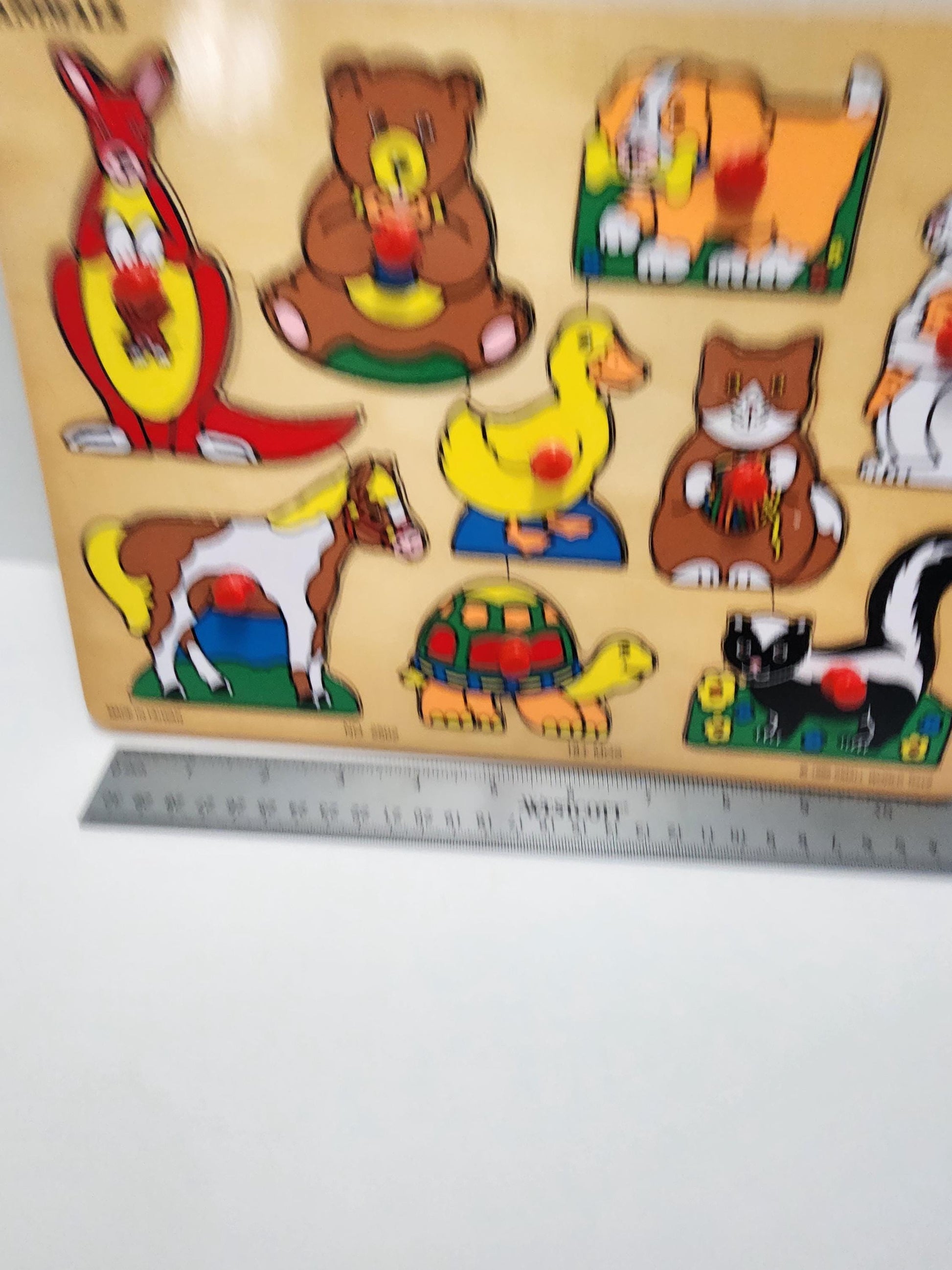 1996 Small World Toys Animal Removable Children's Puzzle - Puzzle - Vintage Toys - Learning Toys - Baby Toys - Small World Toys - Puzzles