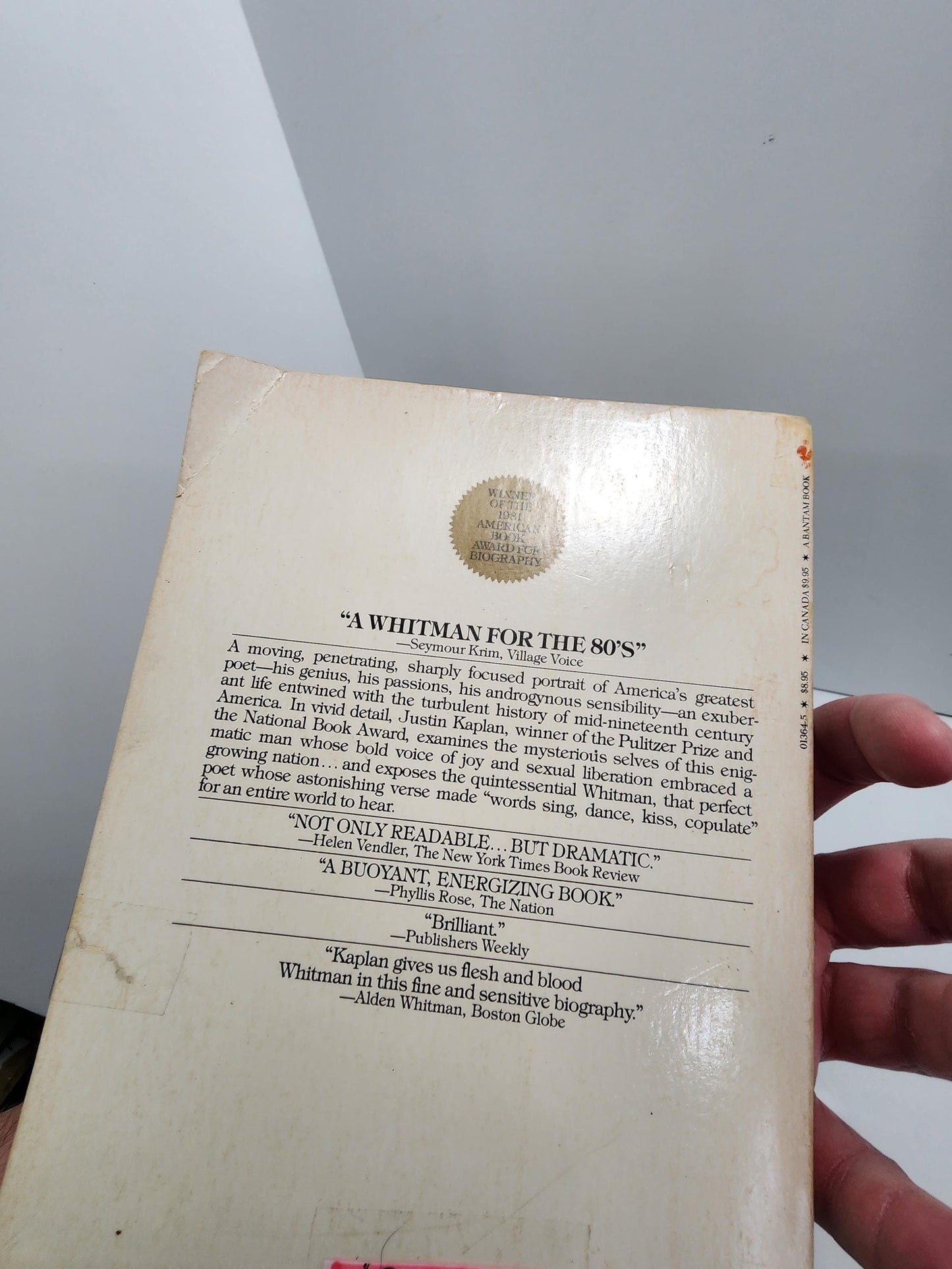 Walt Whitman A Life 1980s Justin Kaplan - Justin Kaplan - Justin Kaplan Books - Vintage Books - 1980s - A Life - Walt Whitman