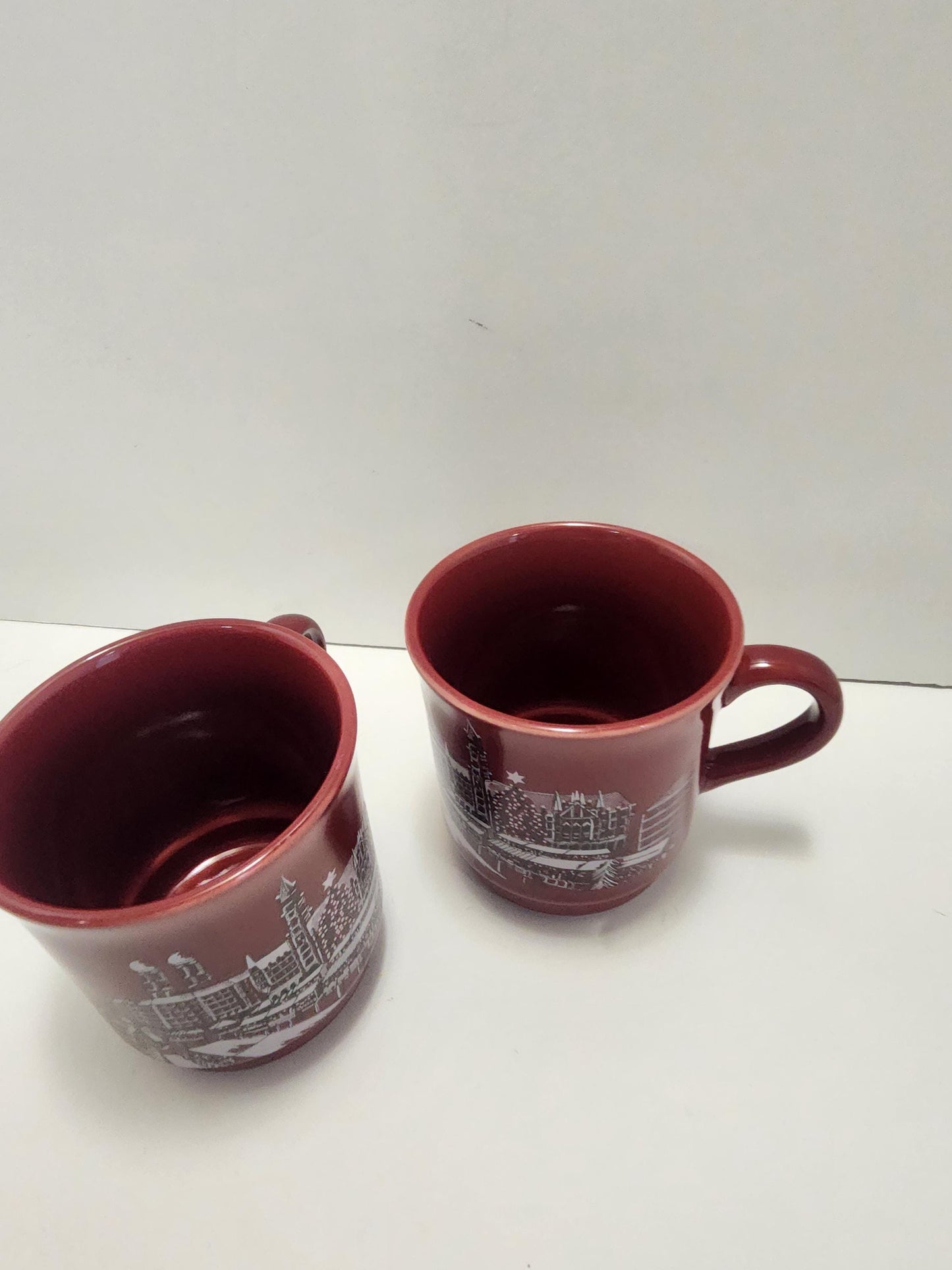 Rare German Christmas Coffee Mug, Munchier Christkindle Markt, Edition Kossinger SET OF 2 - German - Munchier - Christkindle - Mugs -