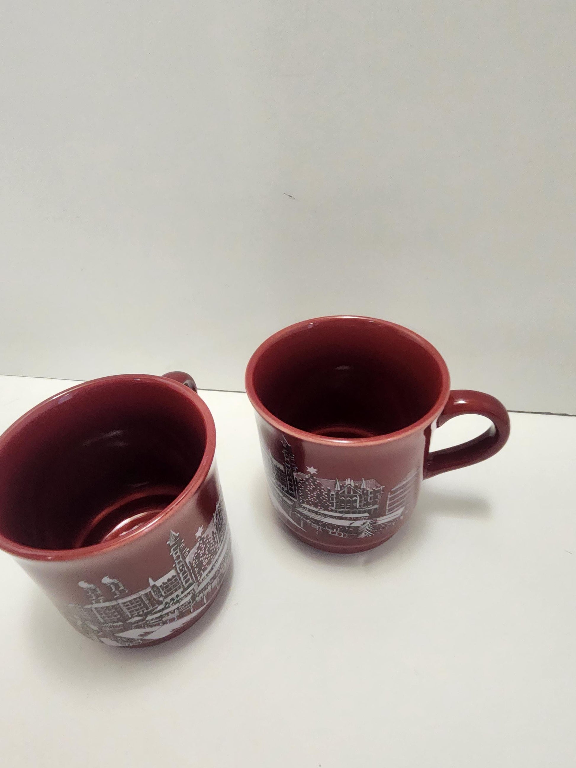 Rare German Christmas Coffee Mug, Munchier Christkindle Markt, Edition Kossinger SET OF 2 - German - Munchier - Christkindle - Mugs -