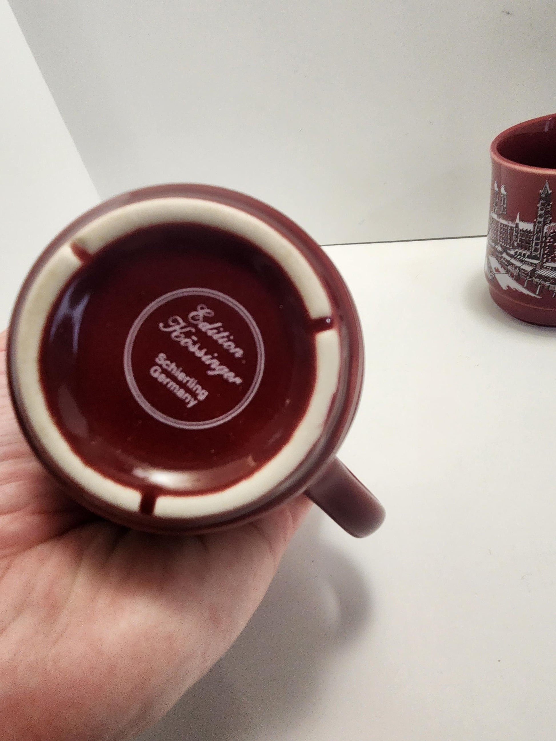 Rare German Christmas Coffee Mug, Munchier Christkindle Markt, Edition Kossinger SET OF 2 - German - Munchier - Christkindle - Mugs -