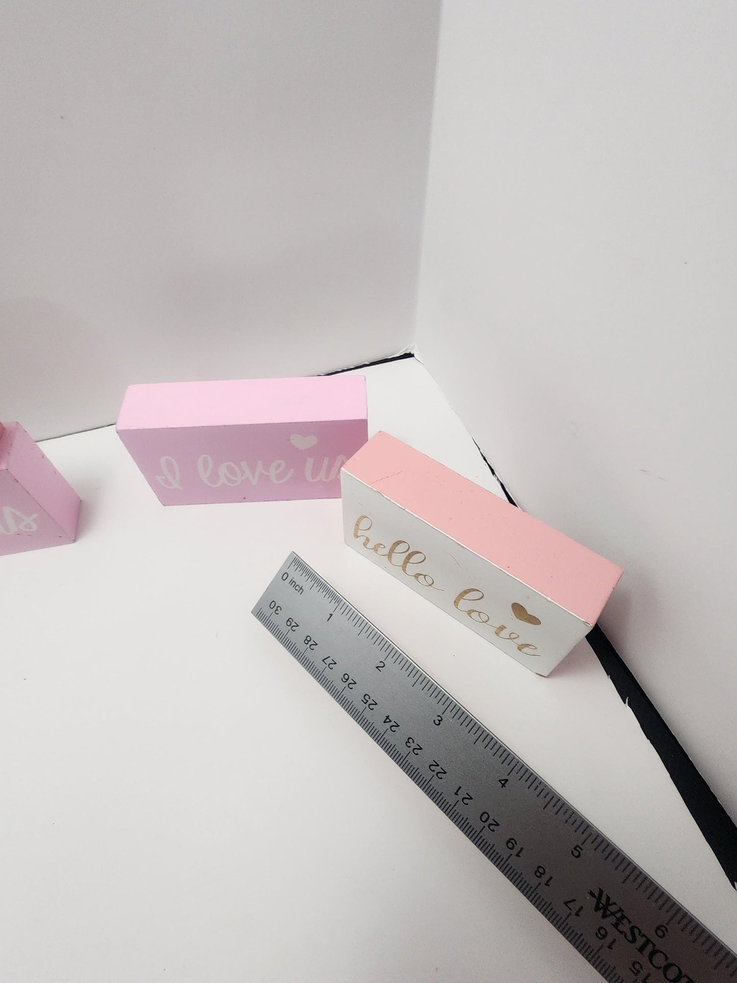 I Love US & Hello Love Home Decor Love Blocks - Blocks - Decor - Home Decor - Couples - Love - Love Decor - I Love Us - Hello Love - Pink