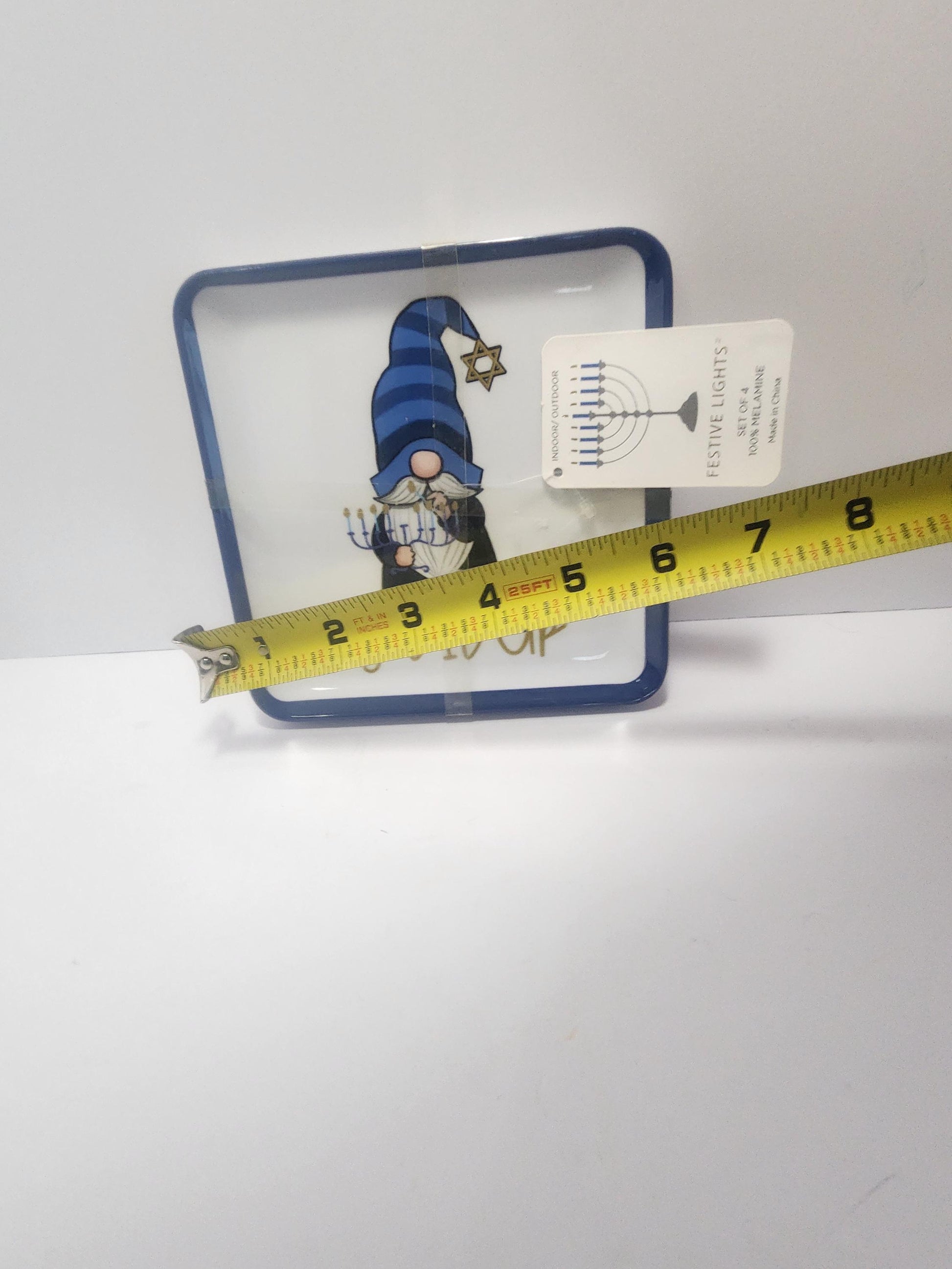 Hanukkah Gnomes Kitchen Plates SET Of 4 - Gnomes - Hanukkah - Hanukkah Gnomes - Kitchen - Kitchen Decor - Kitchen Set -Gnomes Decor - Plates