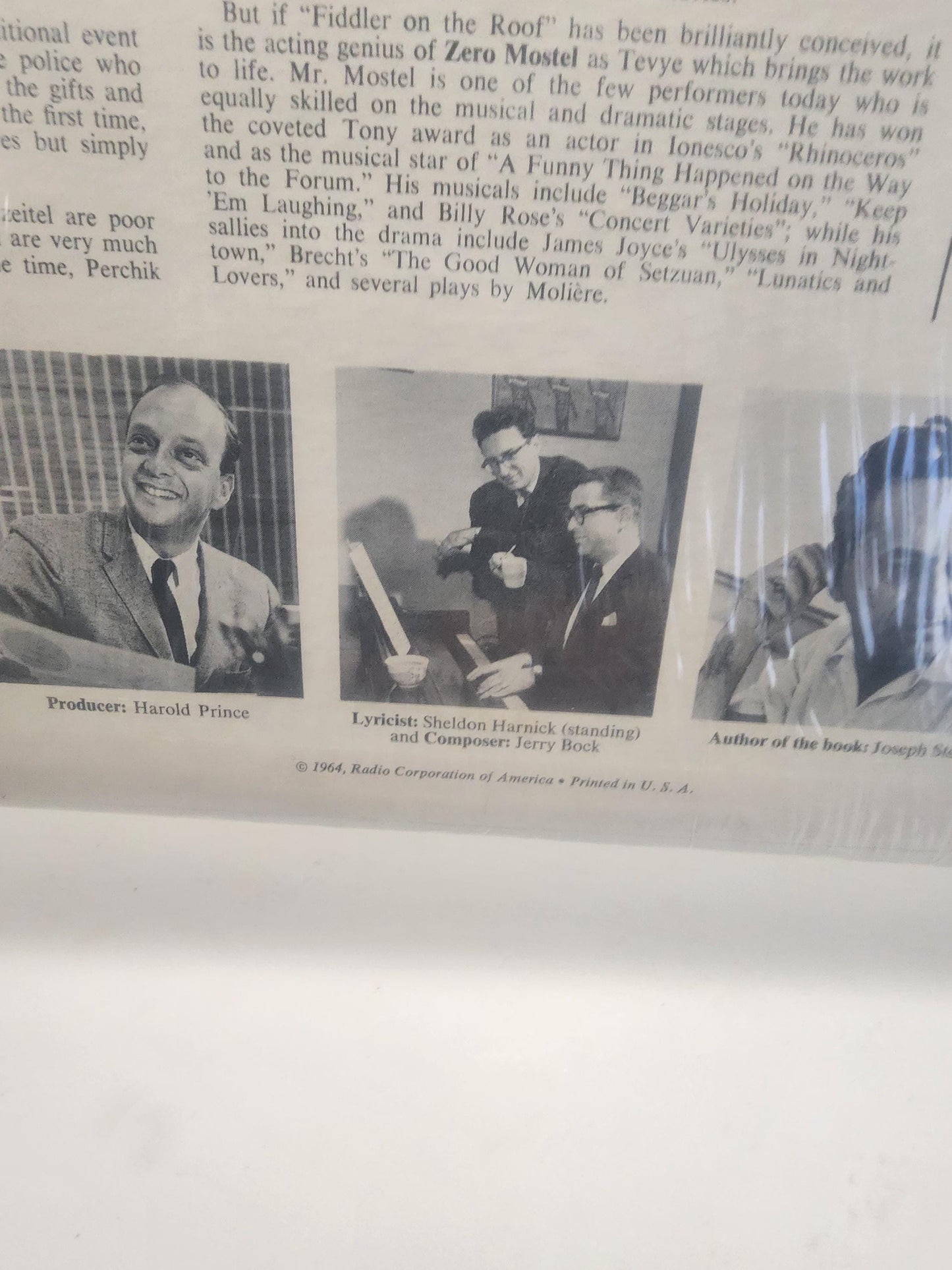 Fiddler On The Roof Orginal Broadway Zero Mostel Vintage Vinyl LP Record - Records - LP Records - Vinyl - Vinyl Records - Fiddler On The Roo