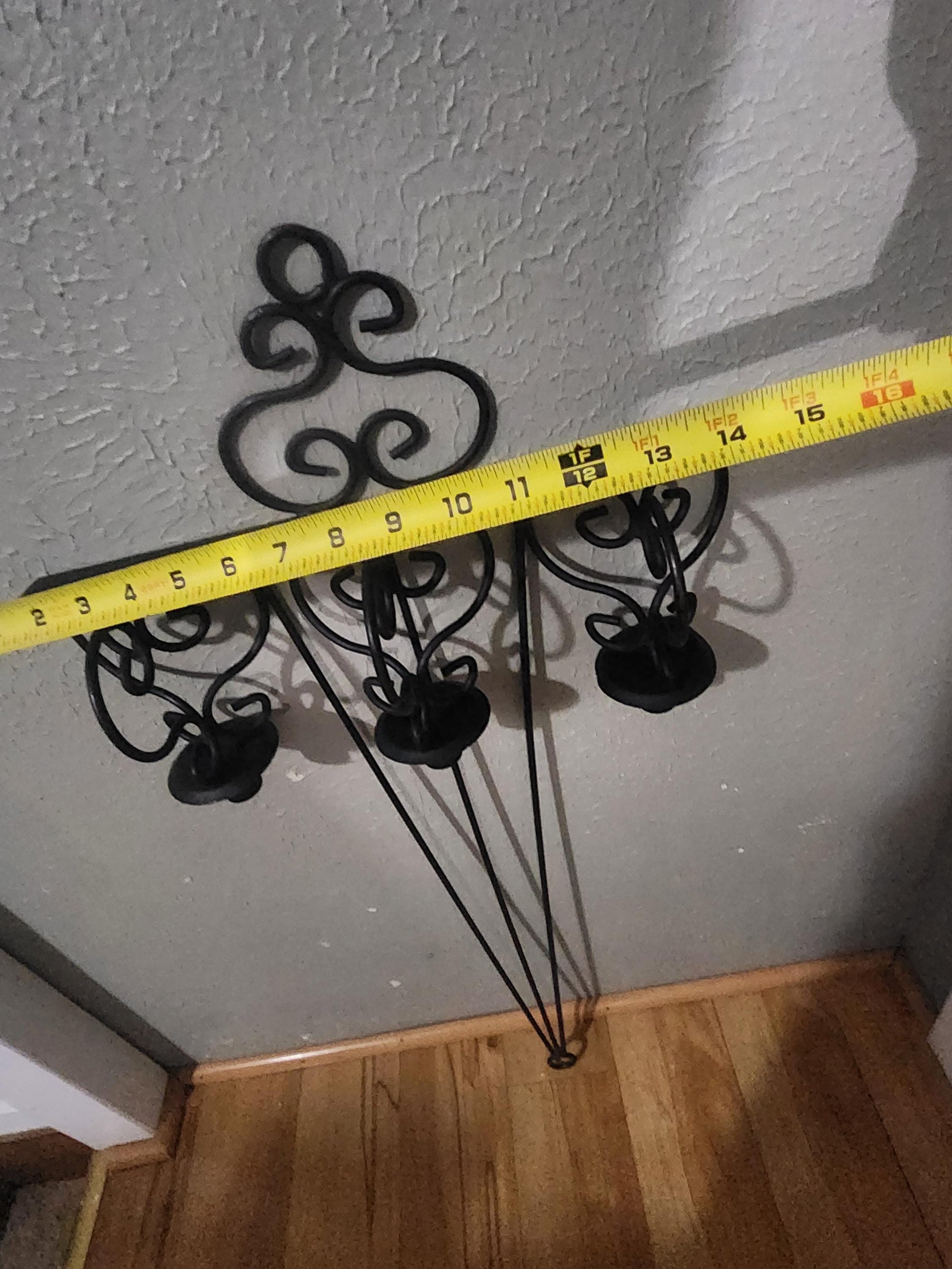 Mid Century Black Iron Triple Hanging Candle Holder - Candles - Candle Holders - Black Iron - Mid Century - Decor - Antiques