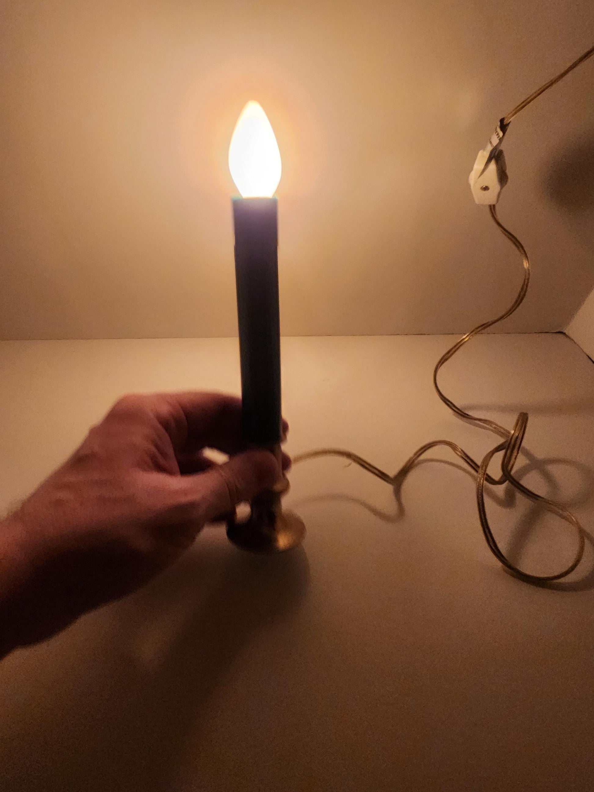 Vintage Light Up Candlestick - Christmas - Lights - Christmas Lights - Candles - Candlestick - Vintage Lights - Christmas Candle