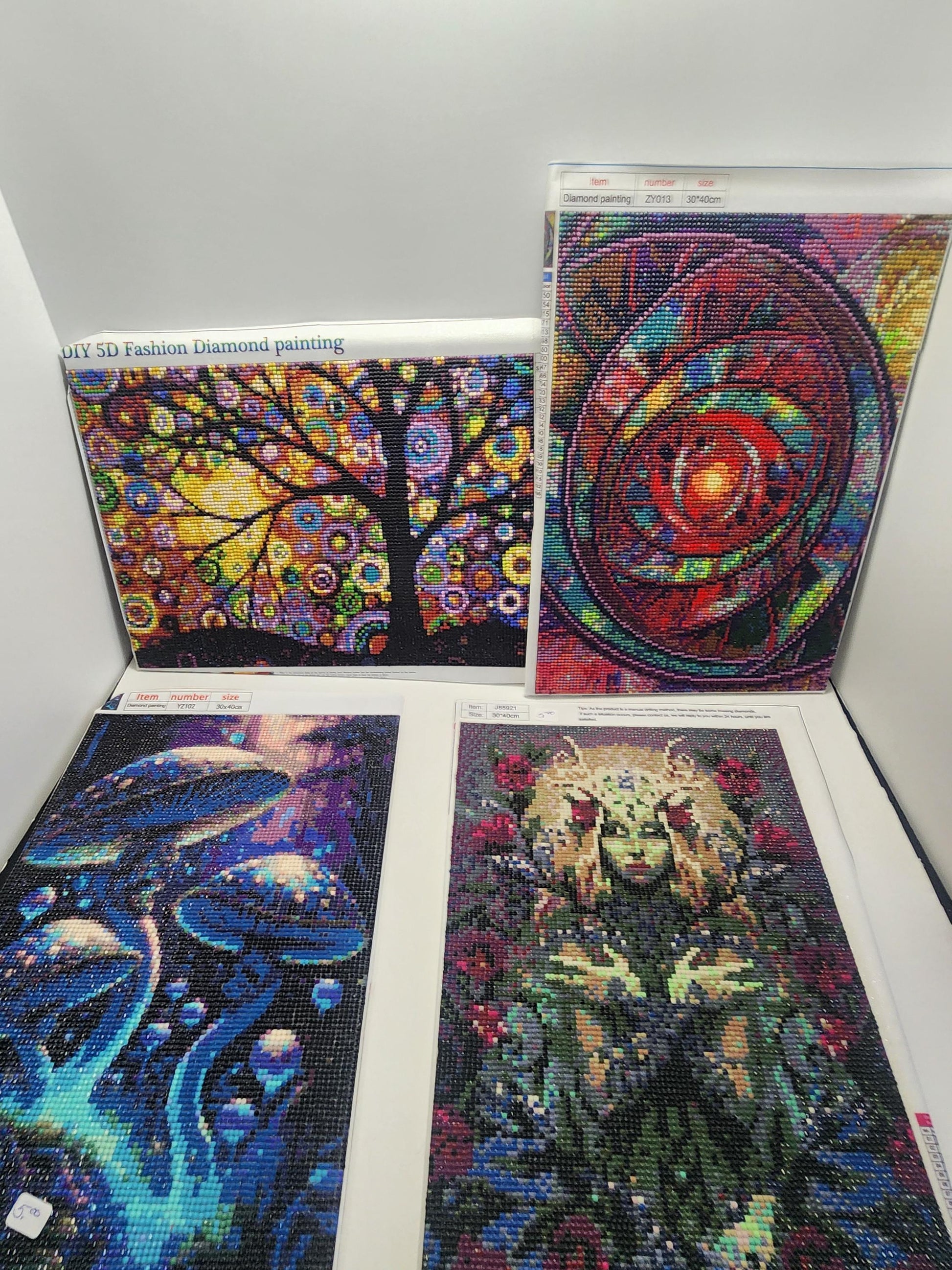 Diamond Paintings LOT Of 4 - Trees - Witches - Decor - Decorations - Paintings - Art - Diamond Art - Diamond Paintings