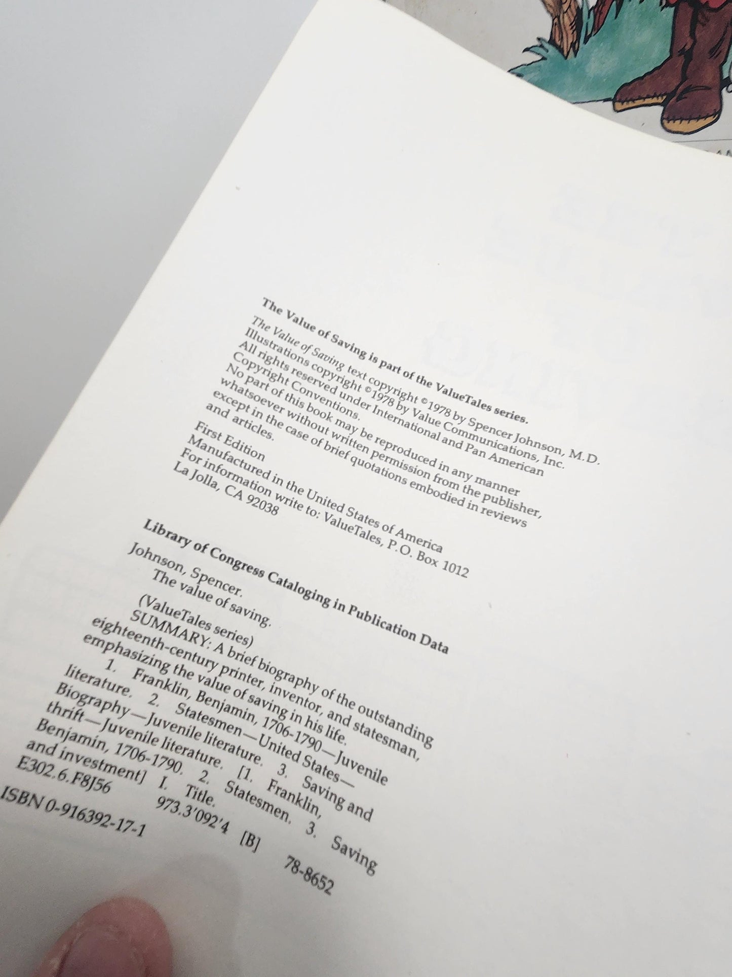 1970's Values & Presidents LOT Of 3 Children's Books - Thomas Jefferson - Abraham Lincoln - Benjamin Franklin - Presidents - History - Value