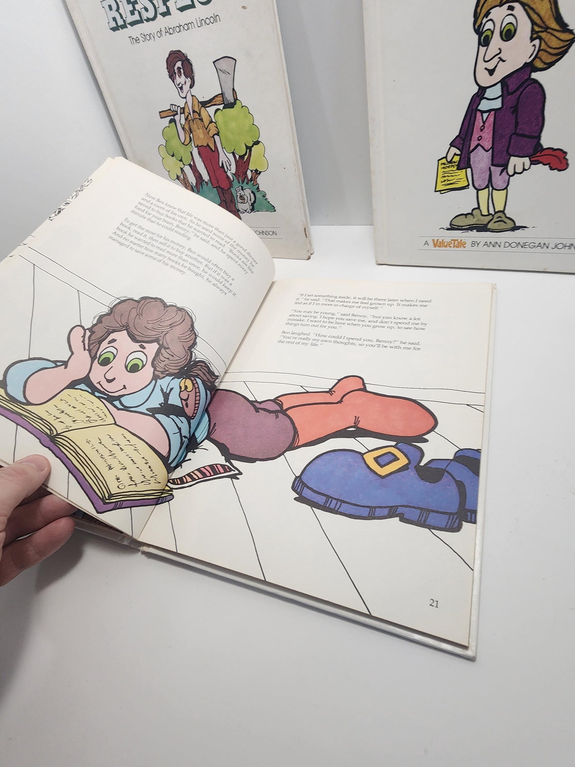 1970's Values & Presidents LOT Of 3 Children's Books - Thomas Jefferson - Abraham Lincoln - Benjamin Franklin - Presidents - History - Value