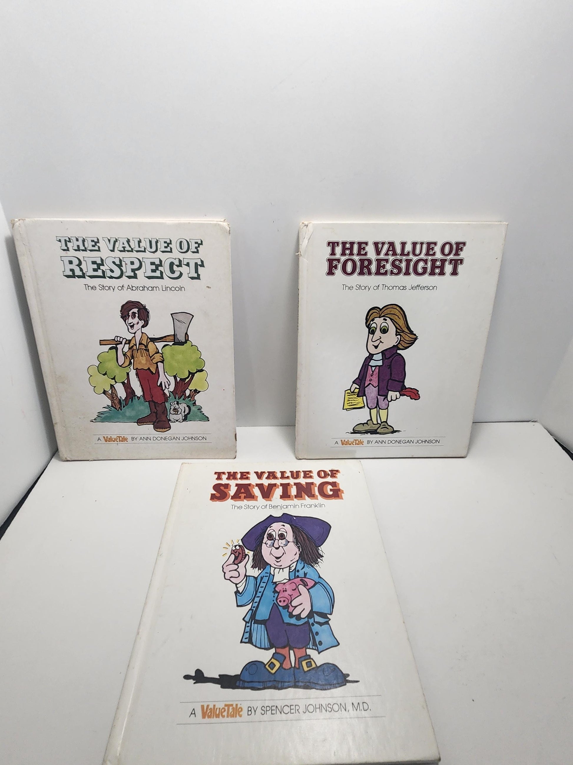 1970's Values & Presidents LOT Of 3 Children's Books - Thomas Jefferson - Abraham Lincoln - Benjamin Franklin - Presidents - History - Value