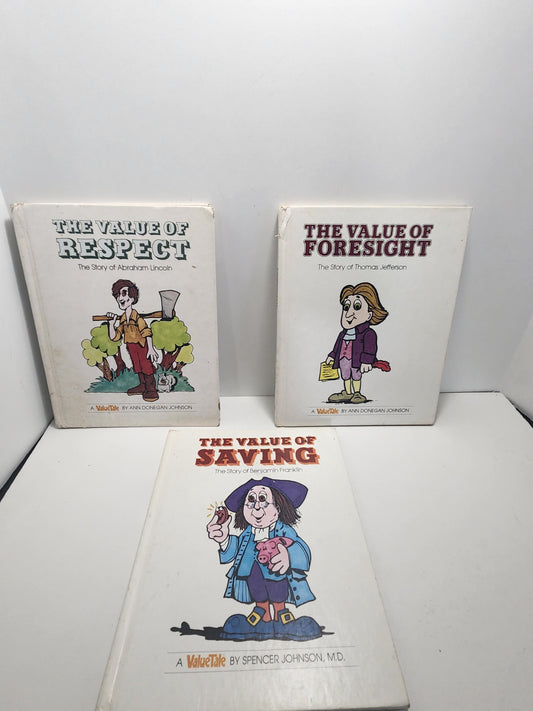 1970's Values & Presidents LOT Of 3 Children's Books - Thomas Jefferson - Abraham Lincoln - Benjamin Franklin - Presidents - History - Value