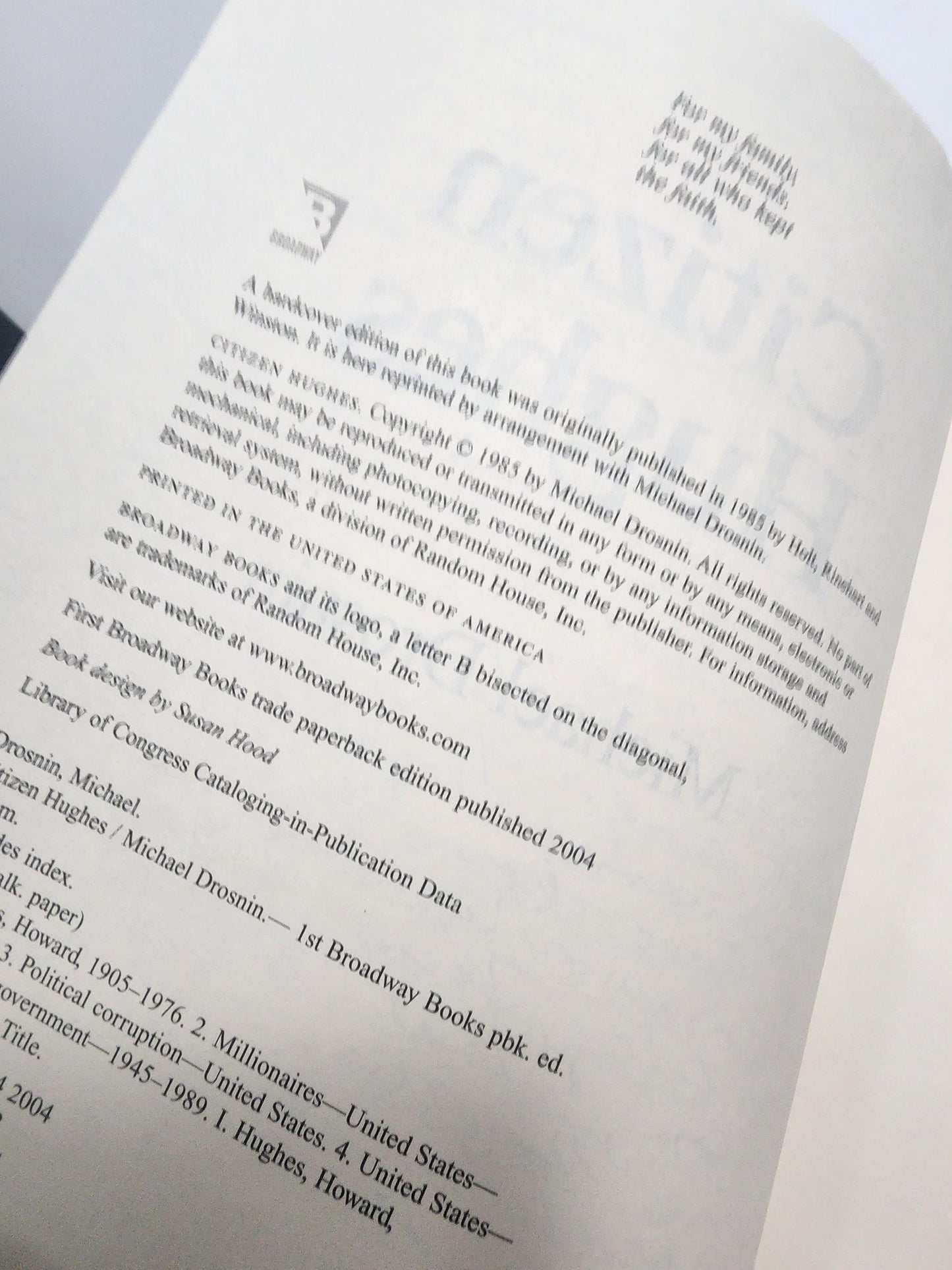 Citizen Hughes By Micheal Drosnin - Drosnin Books - Citizen Hughes - Citizen Hughes Books - Micheal Drosnin Books - Vintage Books