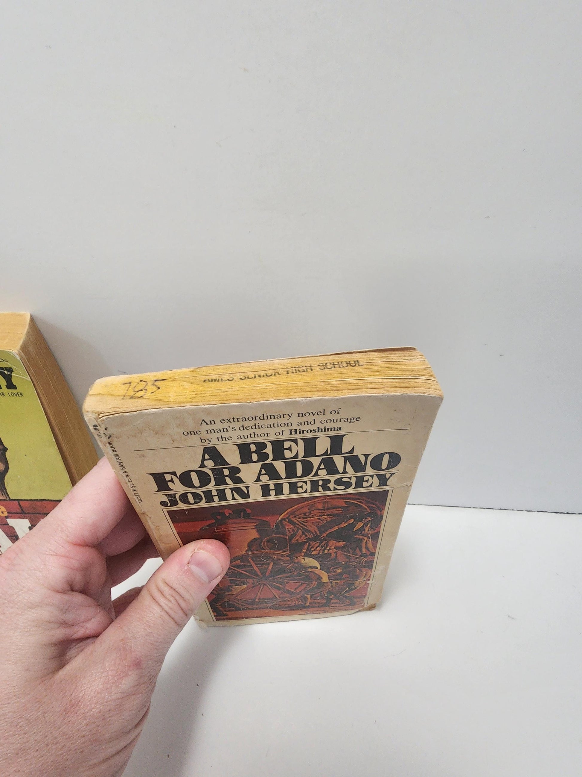 John Hersey 1980's Paperback Books LOT Of 2 - Paperback Books - John Hersey Books - The Wall - A Bell For Adano - Vintage Books - 1980's