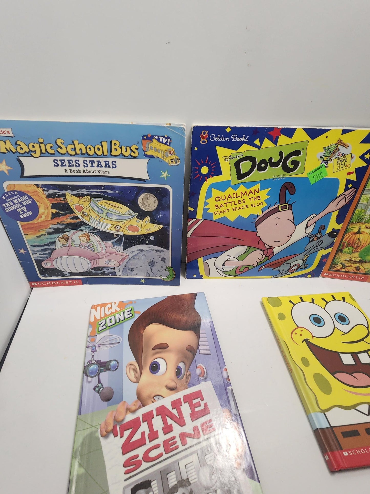 Vintage 1990s 2000s Popular Kids Shows Books - Nickelodeon - Jimmy Neutron - Doug - The Magic School Bus - Franklin - Nick Jr - Children's