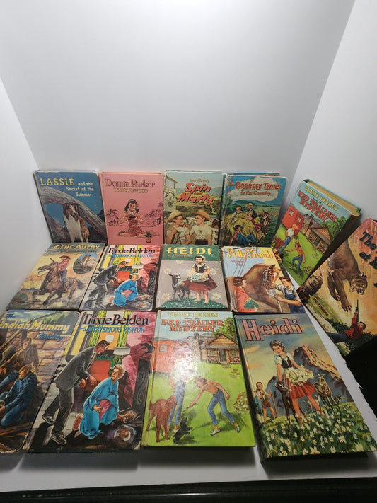 Whitman 1980s Character Cartoon TV Show Vintage Books Mixed LOTS Of 5 - Whitman - Whitman Books - 1980s - Vintage Books - Lassie - Heidi