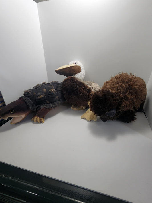 Wild Republic Stuffed Animals - Buffalo - Pelican - Snapping Turtle - Turtles - Animals - Zoo - Gift Shop - Wild Republic - Stuffed Animals