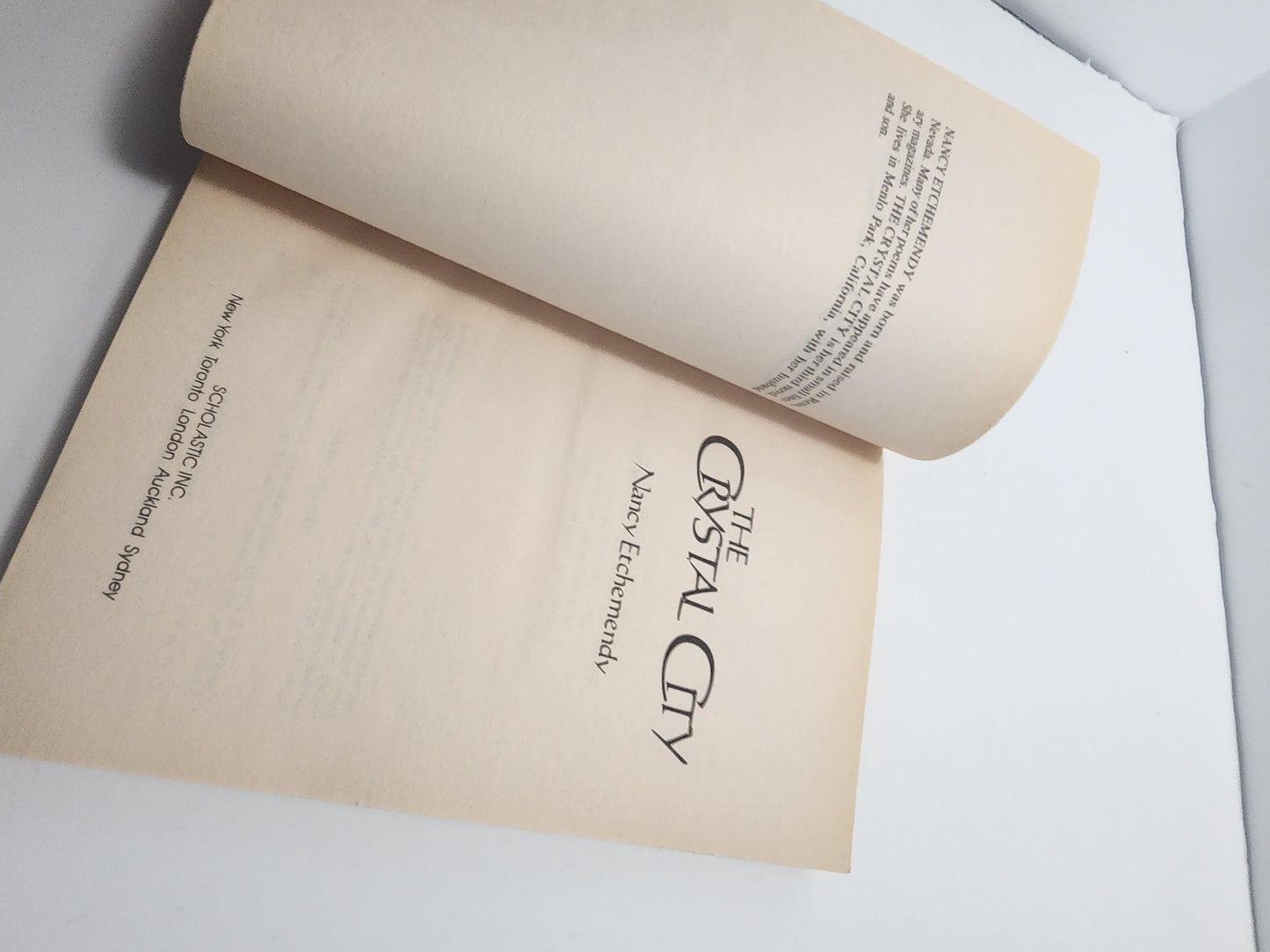 1985 The Crystal City by Nancy Etchemendy - Science Fiction Books - Vintage Books - 1980's - The Crystal City - Nancy Etchemendy