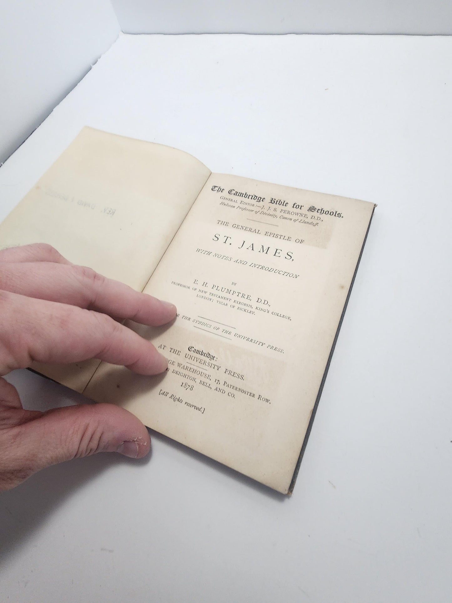 1878 Antique The General Epistle Of St James E H Plumptre - Religious Books - Religion - St James - Antiques - Antique Books - General Epist