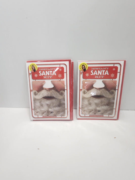 Instant Santa Costume Face Kit - Halloween - Costumes - Santa - Santa Beard - Christmas - Christmas Costume - Santa Costume