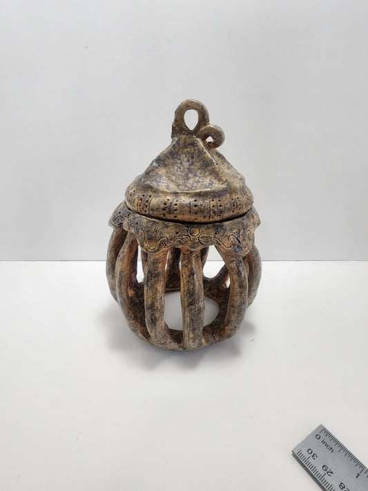 Vintage Handmade Pottery Container Jar Lantern - Lanterns - Handmade - Pottery - Jars - Containers