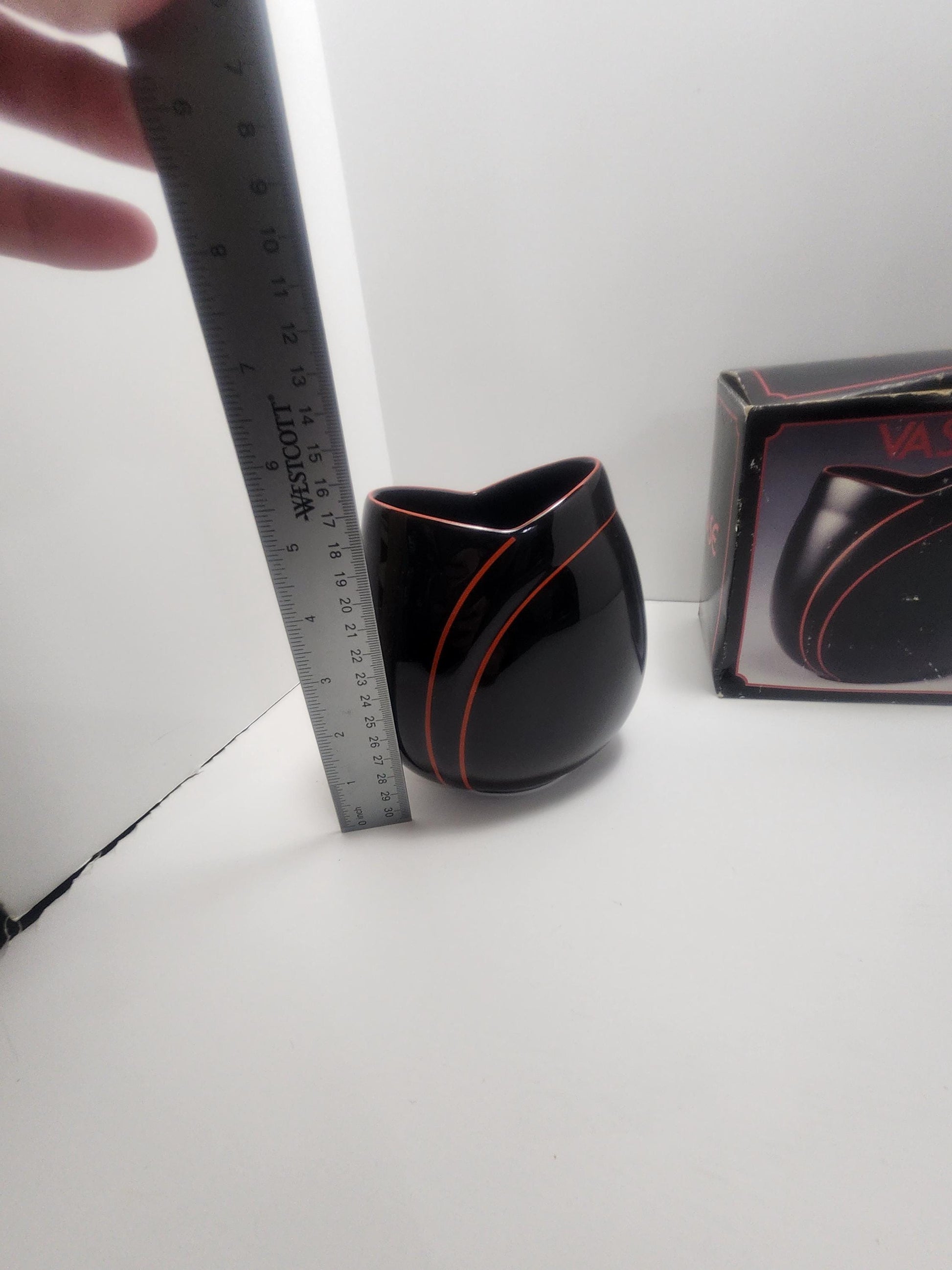 1980's RARE Siezan Black Japan Vase - Vase - Vases - Vintage Vase - Japan - Black Decor - Black Vase - Siezan