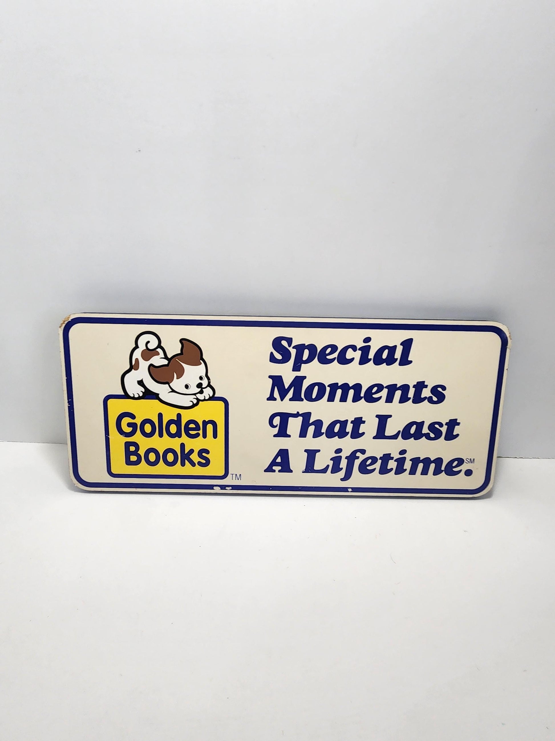 Golden Books Orginal 1980s Vintage Wooden Plaque Sign - Library - Books - Children's Books - Little Golden Books - Golden Books