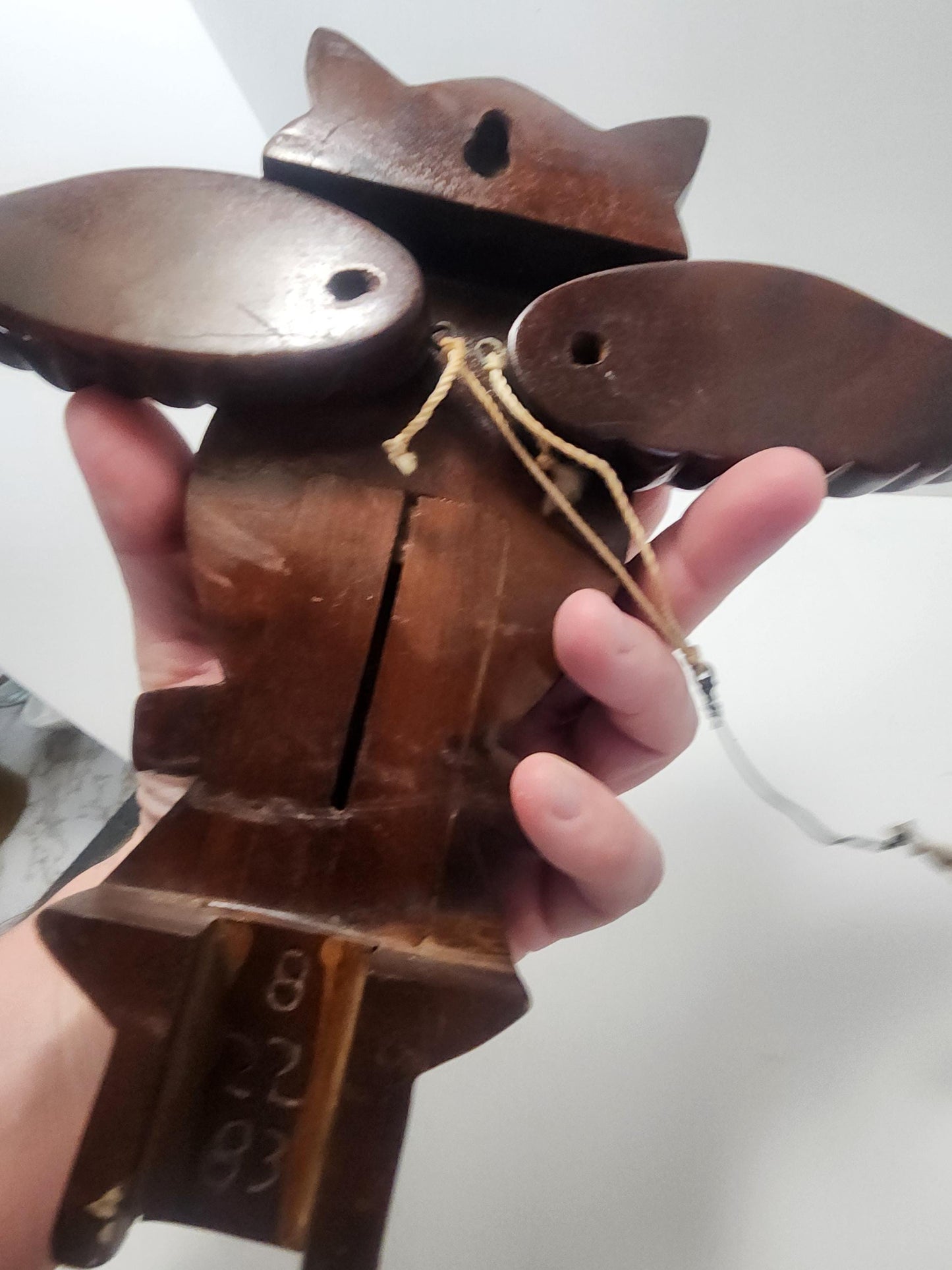 Wooden Carved Vintage Folk Art Owl Hanging Figure - Owls - Owl Gifts - Owl Figures - Jenna - Gifts For Jenna - Wall Hangings - Animals