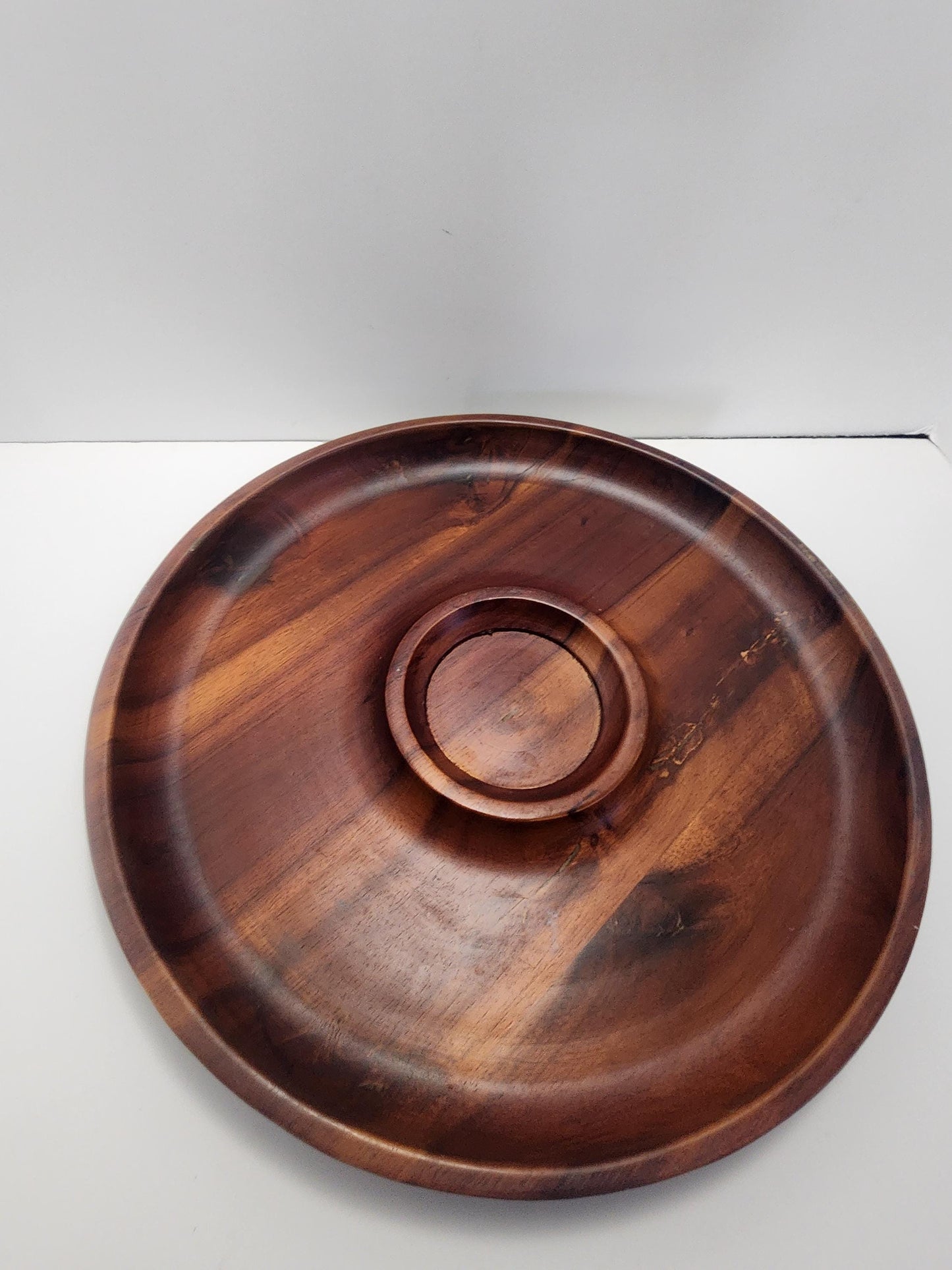 Wooden Food Tray - Serving Tray - Walnuts - Peanuts - Chips and Dip - Chip Tray - Round Serving Tray - Wood Kitchen - Kitchen Gifts