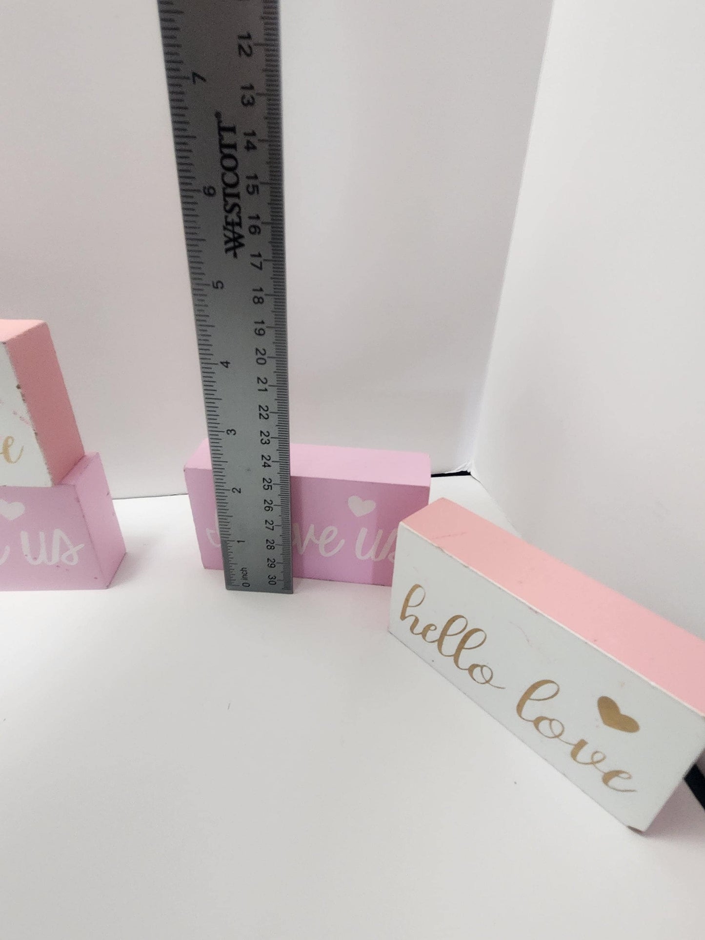 I Love US & Hello Love Home Decor Love Blocks - Blocks - Decor - Home Decor - Couples - Love - Love Decor - I Love Us - Hello Love - Pink